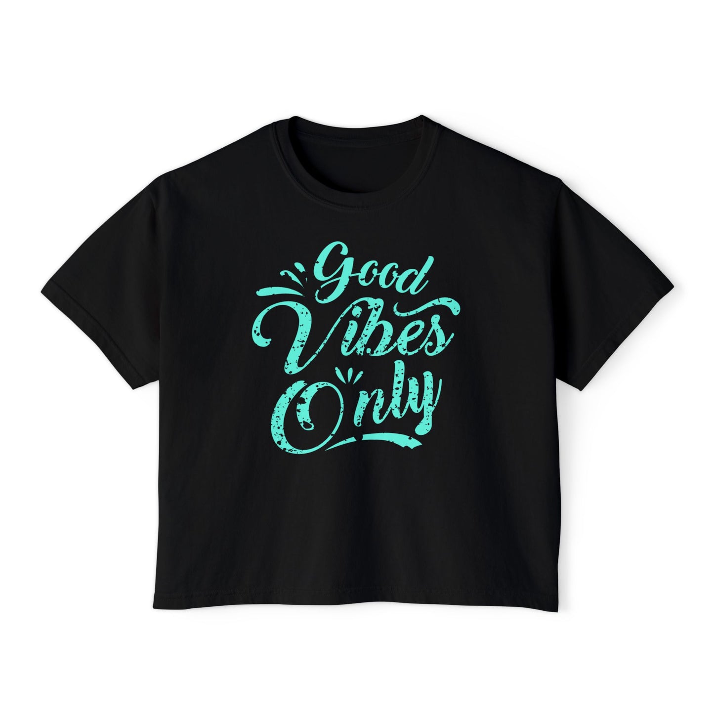 Good Vibes Only | Boxy Crop Tee - Trendy Casual Top, Festival Wear, Streetwear, Birthday Gift, Graphic Design Tee