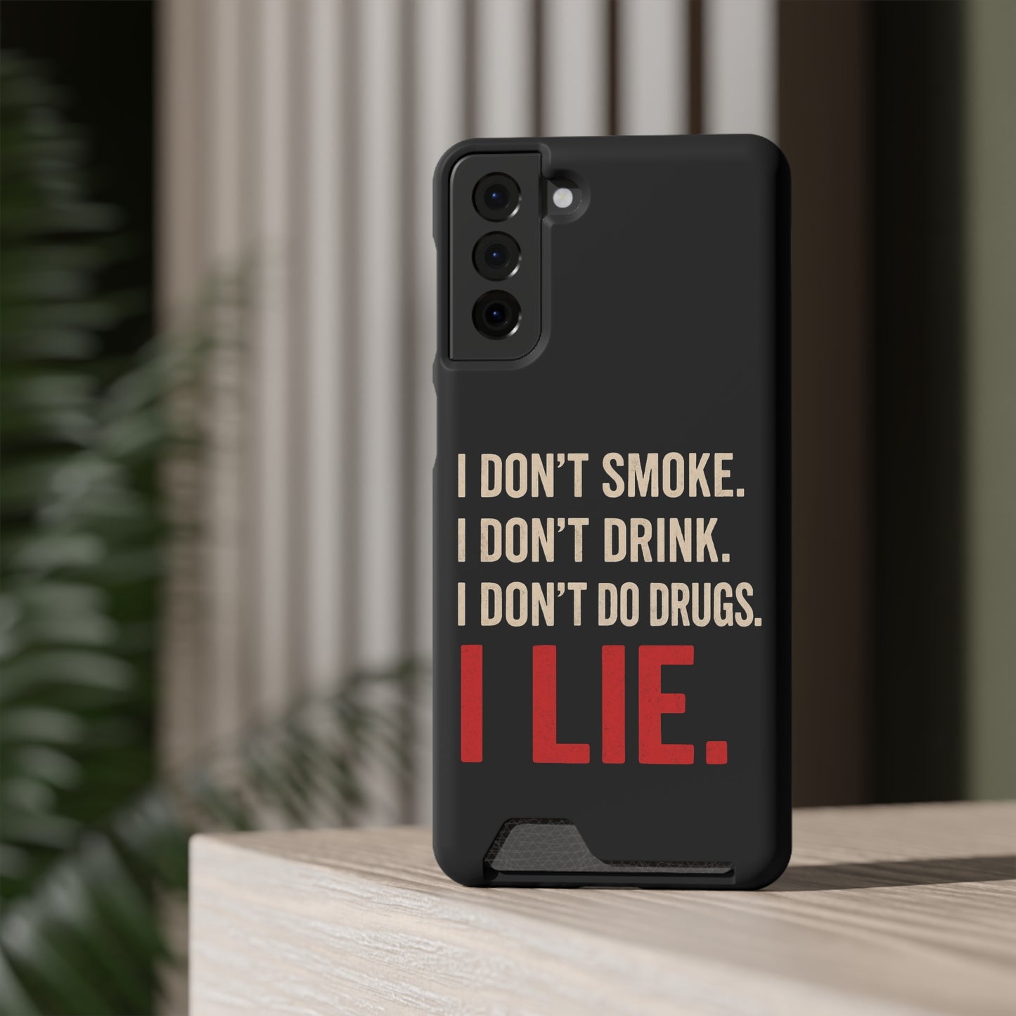 I Lie | Funny Impact-Resistant Phone Case With Card Holder | iPhone Samsung Models