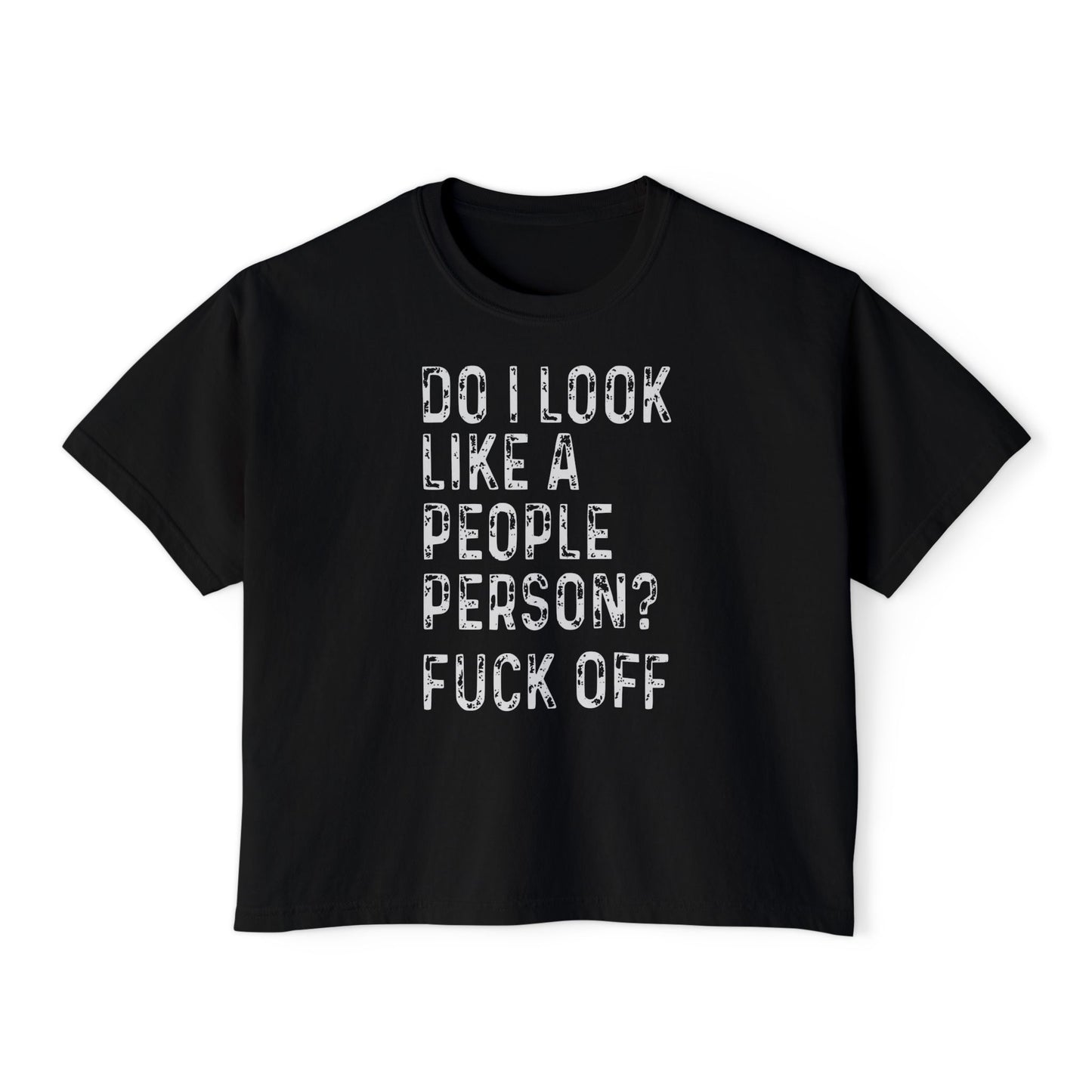 Fuck Off | Boxy Crop Tee - Trendy Casual Top, Festival Wear, Streetwear, Birthday Gift, Graphic Design Tee