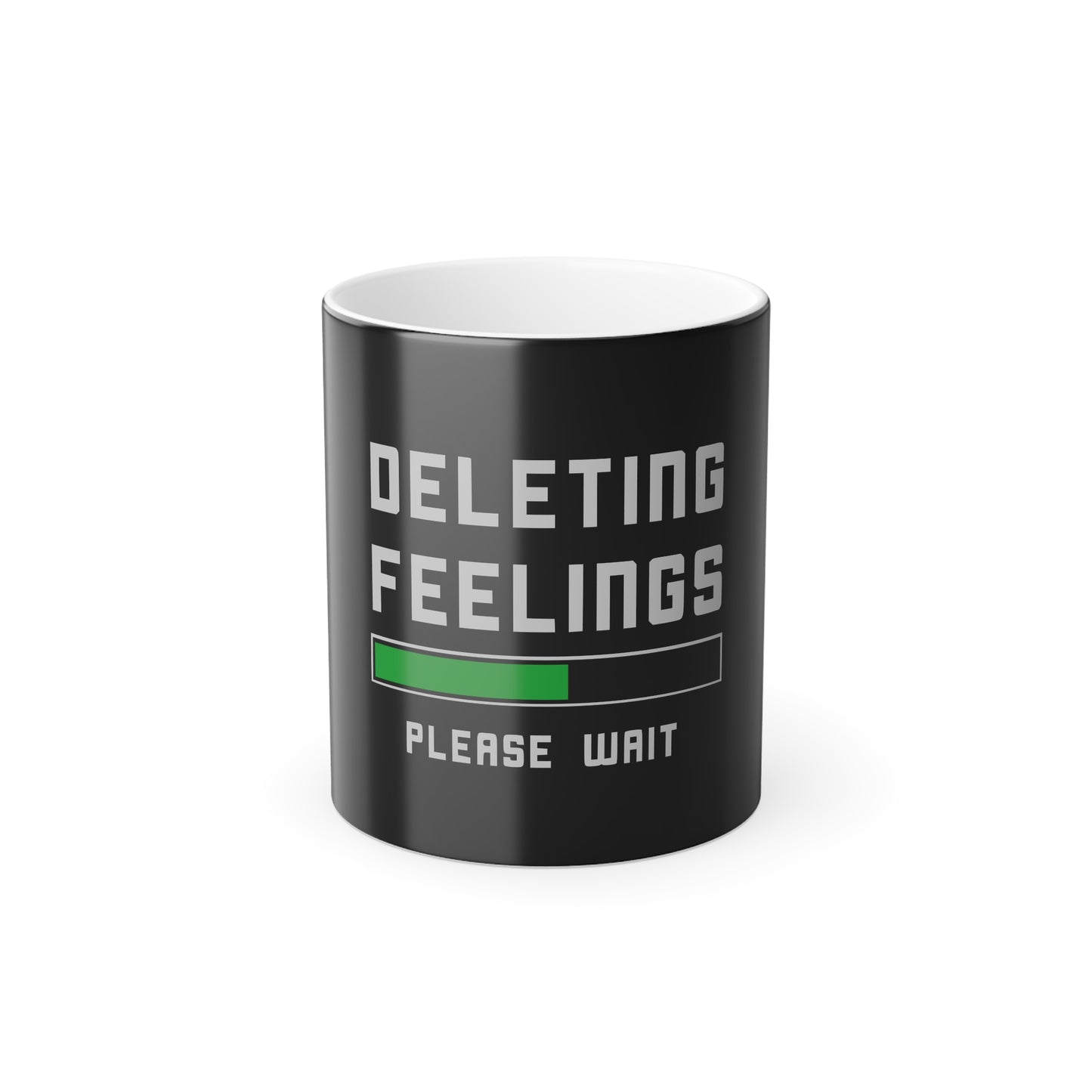 Deleting Feelings | Heat-Reactive Color Changing Mug | Unique Coffee Cup