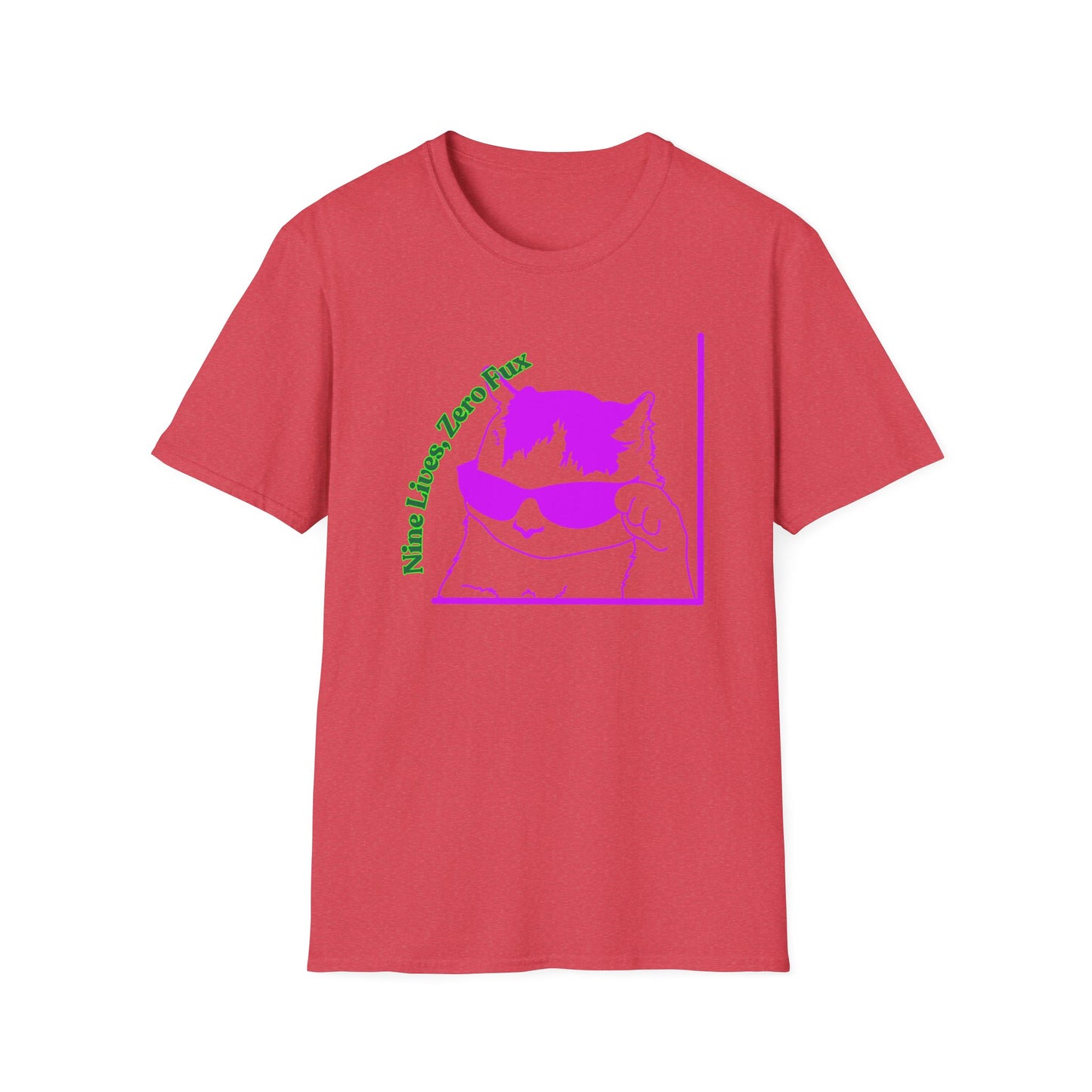 Nine Lives, Zero Regrets | Funny Cat Shirt | Fashion | Trending | Cool Design | Birthday Gift | Unisex Softstyle T-Shirt