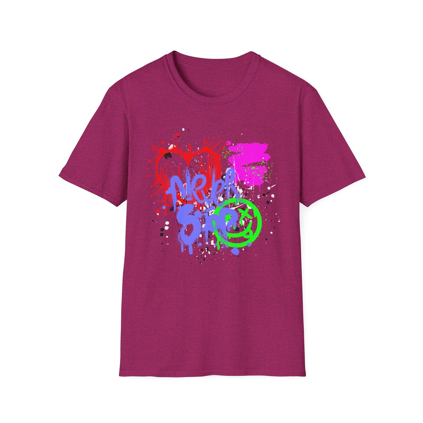 Never Stop | Colorful Kids Shirt | Cool Teen Shirt | Graffiti Fashion | Trending | Cool Design | Birthday Gift | Unisex Softstyle T-Shirt