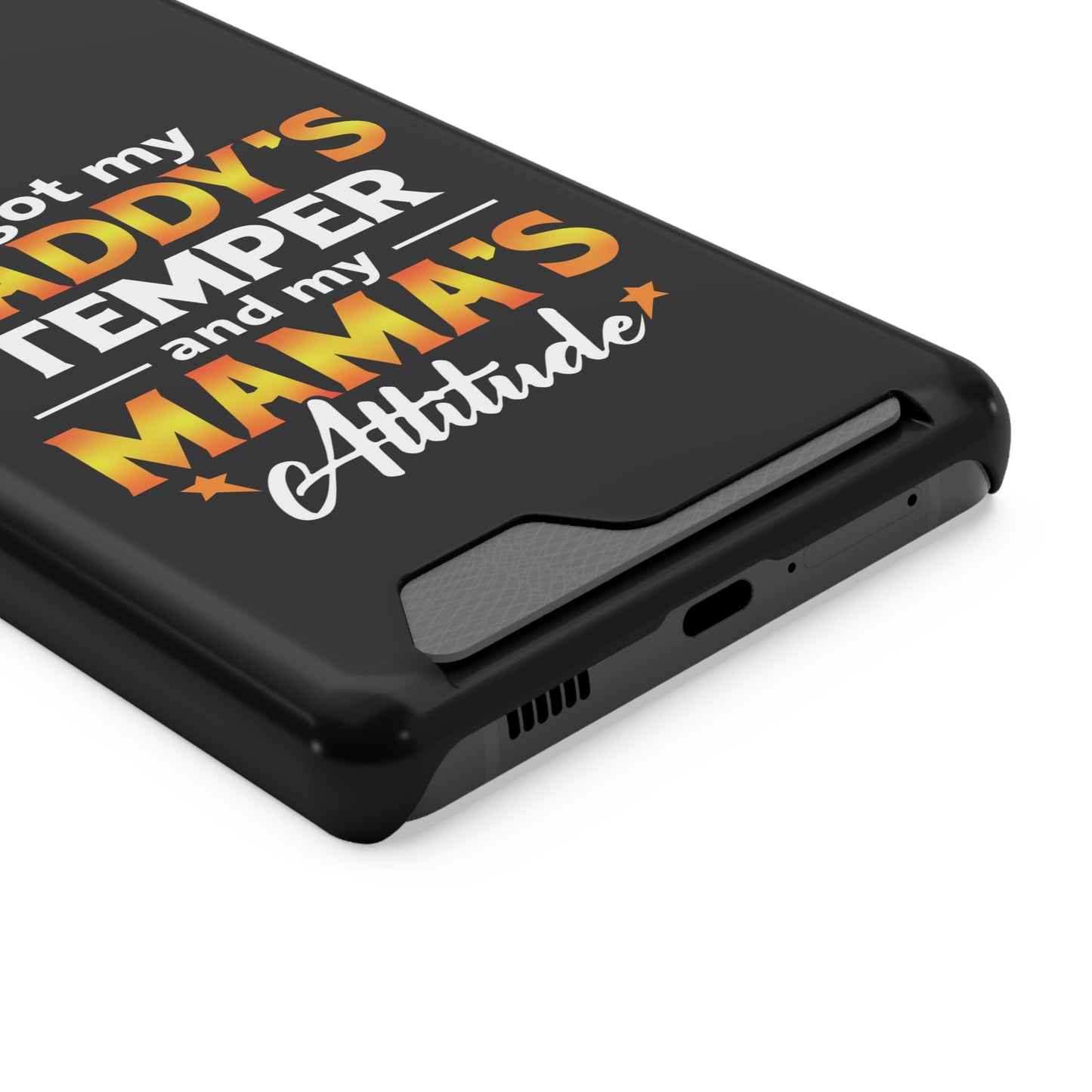 Daddy's Temper | Impact-Resistant Phone Case With Card Holder | iPhone Samsung Models