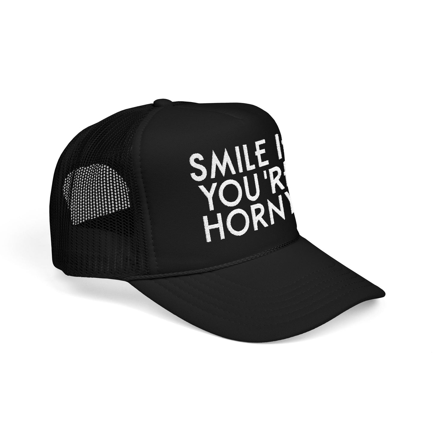 Smile If You're Horny - Embroidered 100% Polyester Hat | Funny Custom Headwear