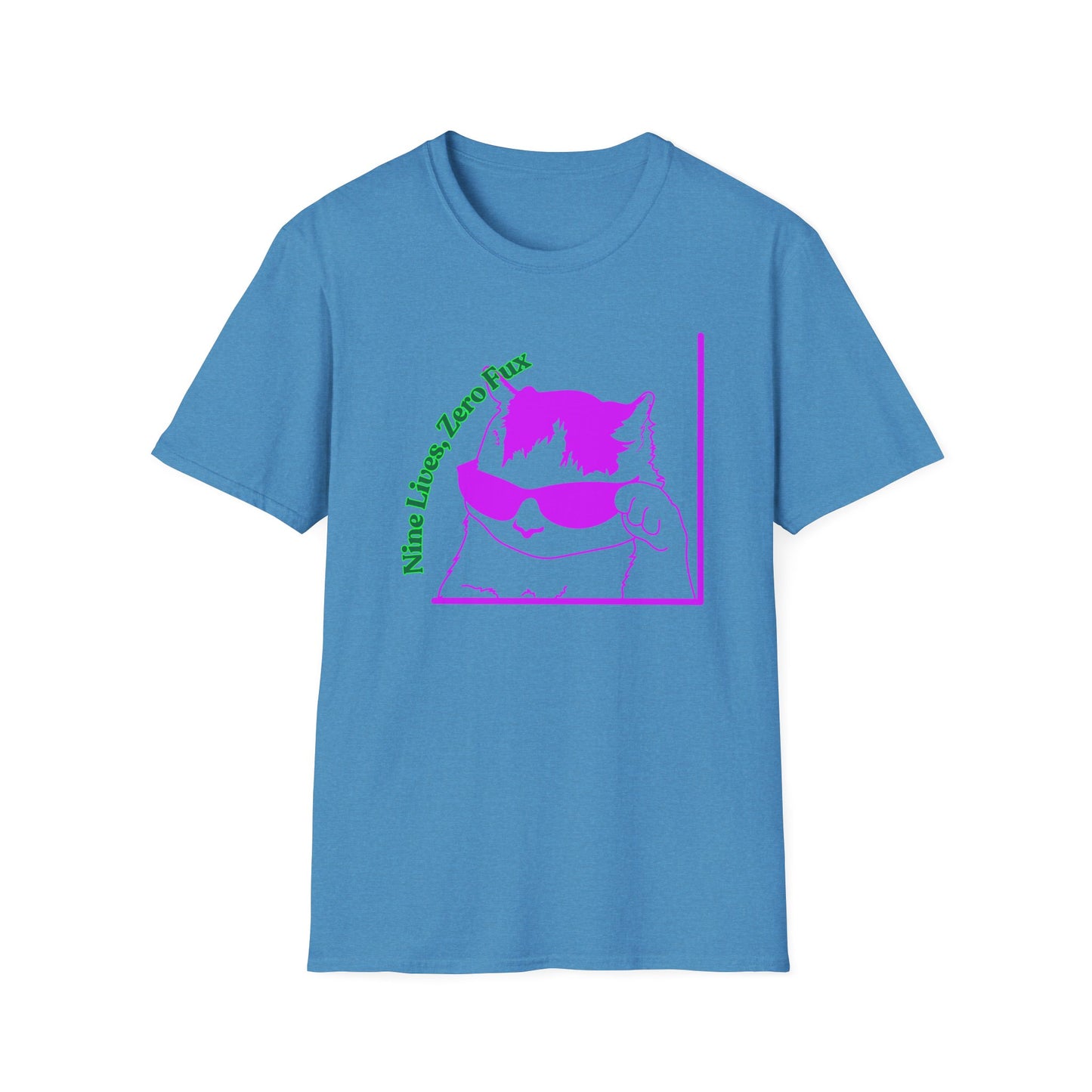 Nine Lives, Zero Regrets | Funny Cat Shirt | Fashion | Trending | Cool Design | Birthday Gift | Unisex Softstyle T-Shirt