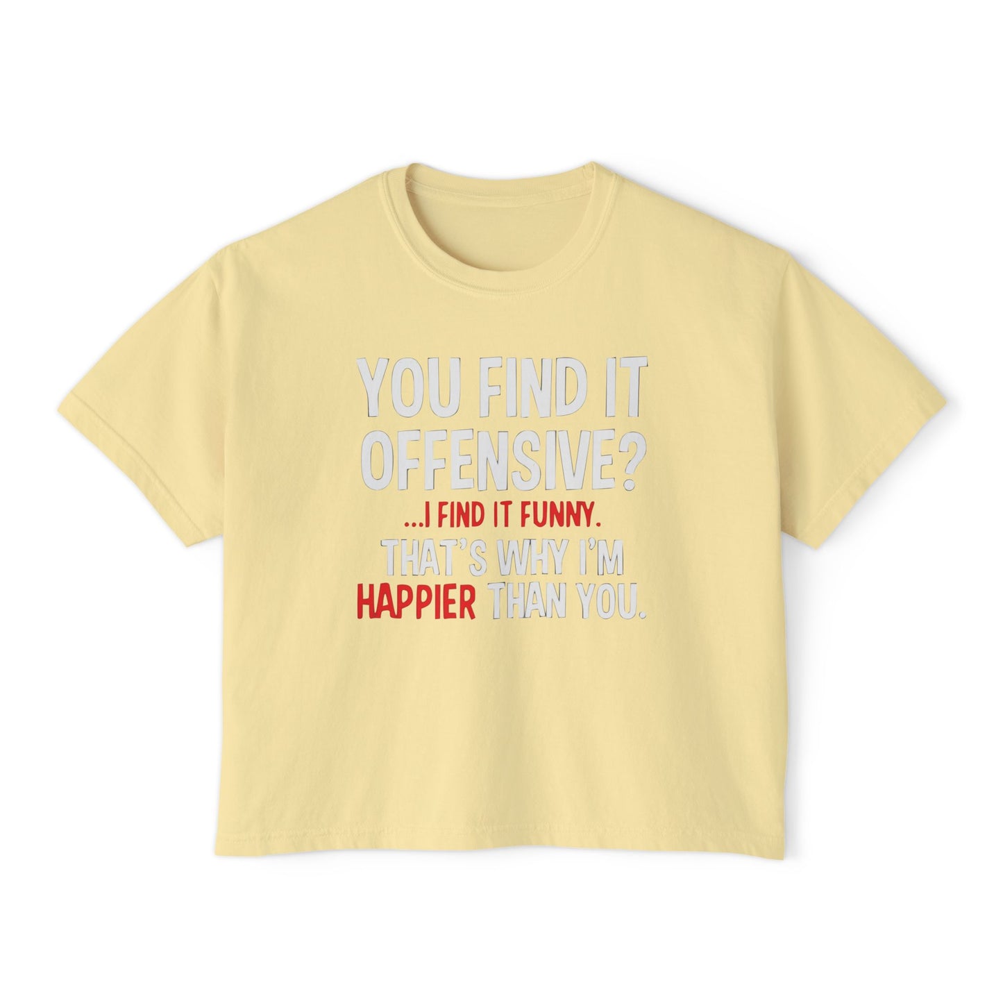 I Find It Funny | Boxy Crop Tee - Trendy Top, Festival Wear, Streetwear, Birthday Gift, Graphic Design Tee
