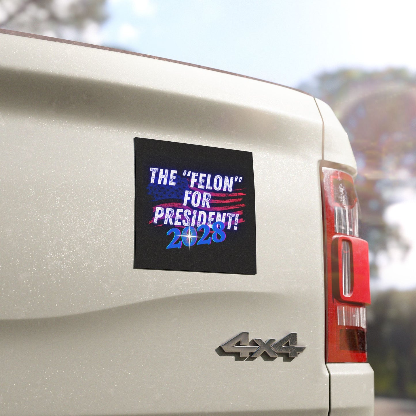 Trump "The Felon" for President 2028 Car Magnet | Cool Design | Eye Grabber | Car Accessory | Truck Decal | Truck Sticker | Unique Car Decal