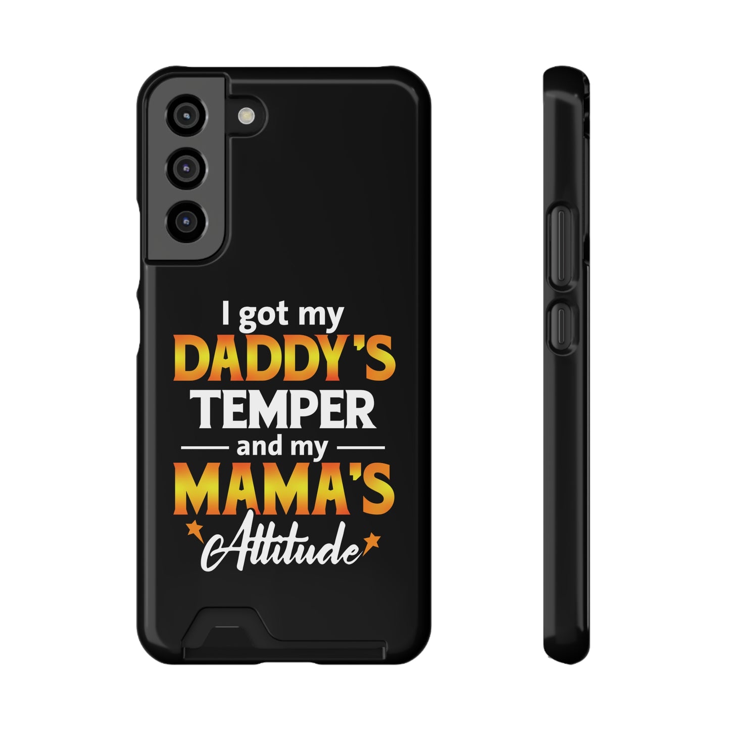 Daddy's Temper | Impact-Resistant Phone Case With Card Holder | iPhone Samsung Models