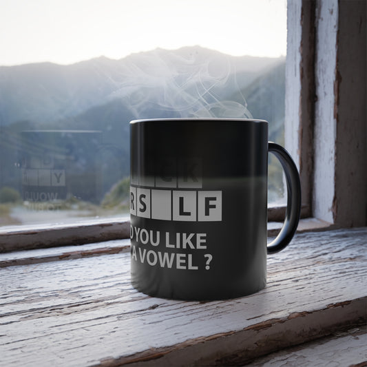 Buy A Vowel | Heat-Reactive Color Changing Mug | Unique Coffee Cup