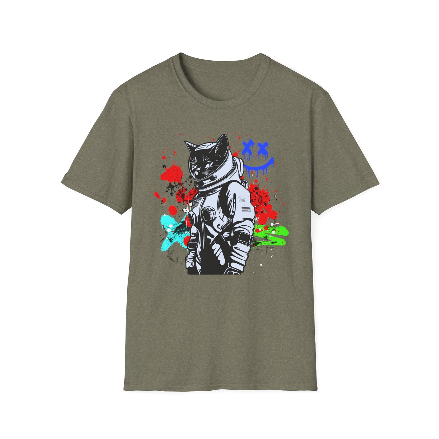 Feline Fury | Colorful Cat Shirt | Cool Teen Shirt | Fashion | Trending | Dope | Cool Design | Birthday Gift | Unisex Softstyle T-Shirt
