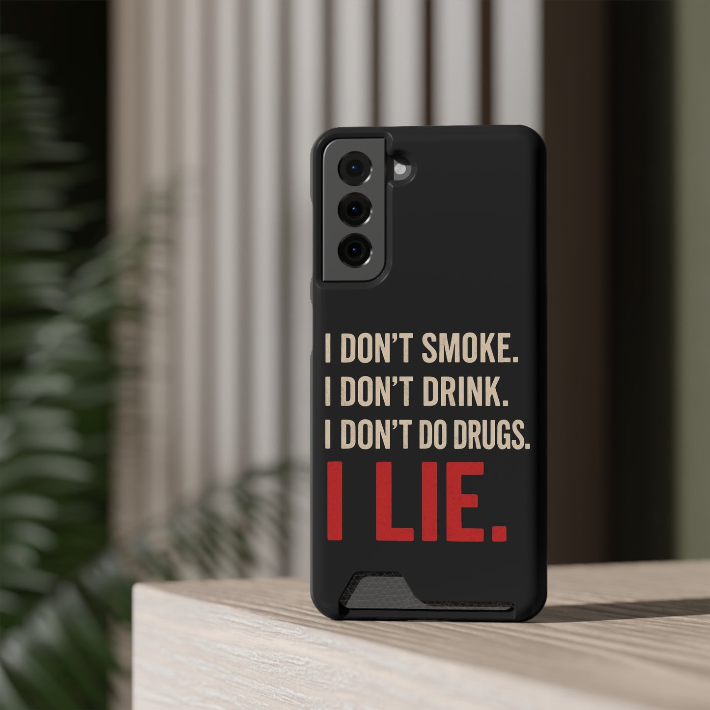 I Lie | Funny Impact-Resistant Phone Case With Card Holder | iPhone Samsung Models