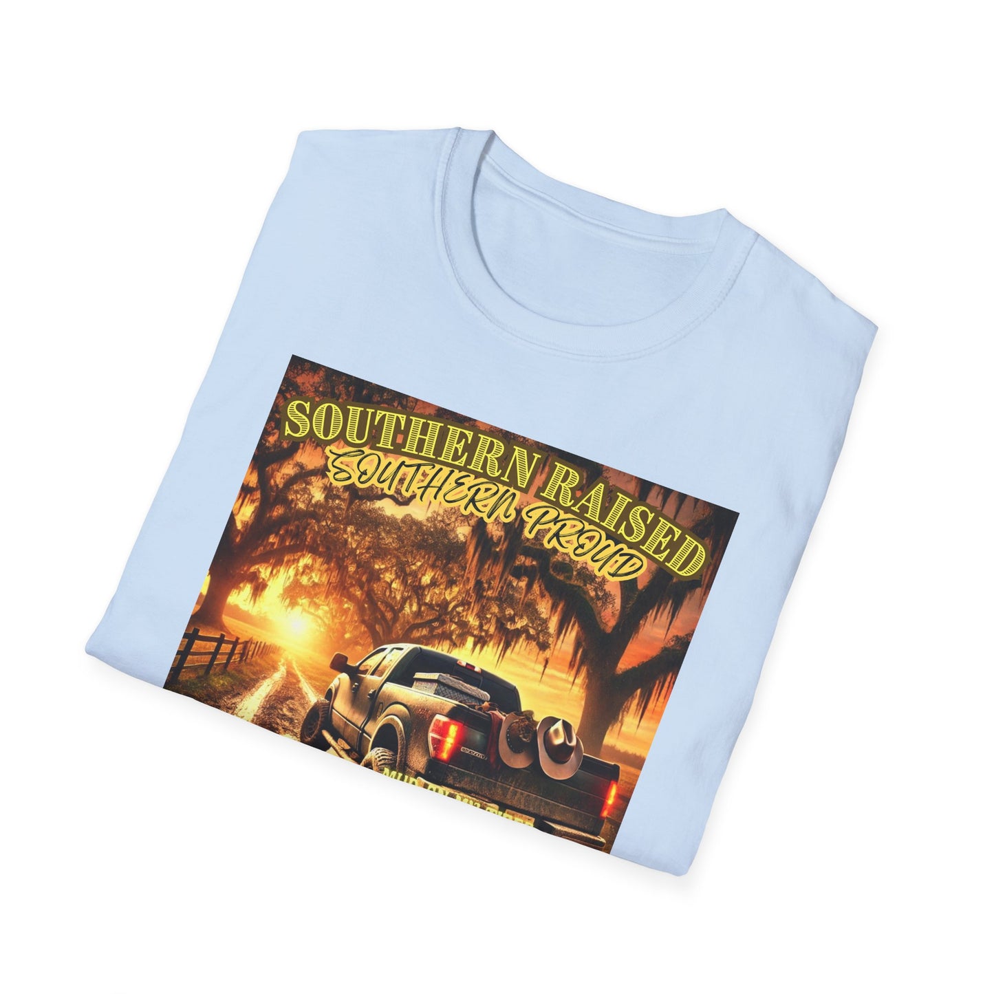 Southern Raised Southern Proud | The South Shirt | Adult Clothes | Teen Shirt | Trending | Birthday Gift | Unisex Softstyle T-Shirt
