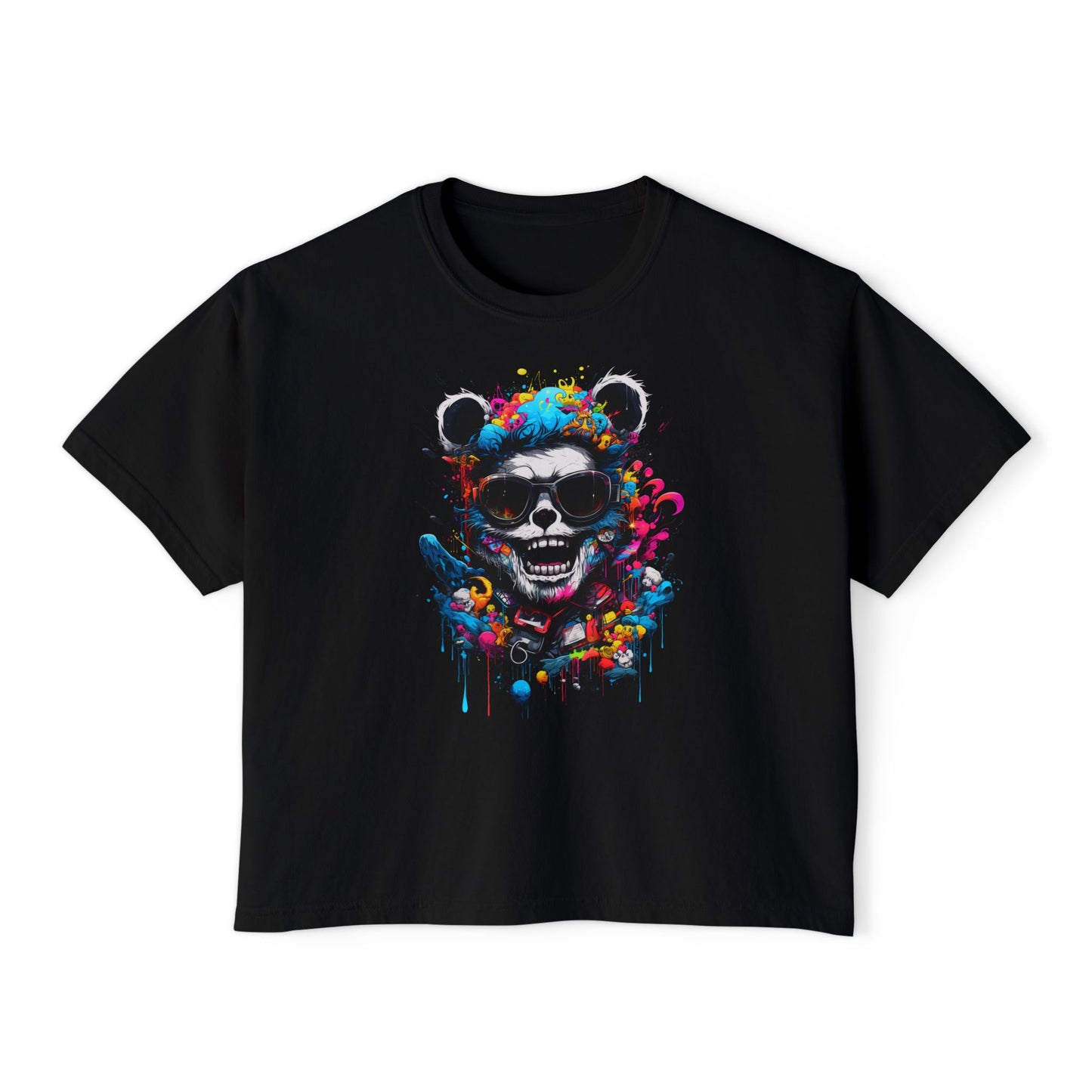 Bear Wit Me | Boxy Crop Tee - Trendy Casual Top, Festival Wear, Streetwear, Birthday Gift, Graphic Design Tee