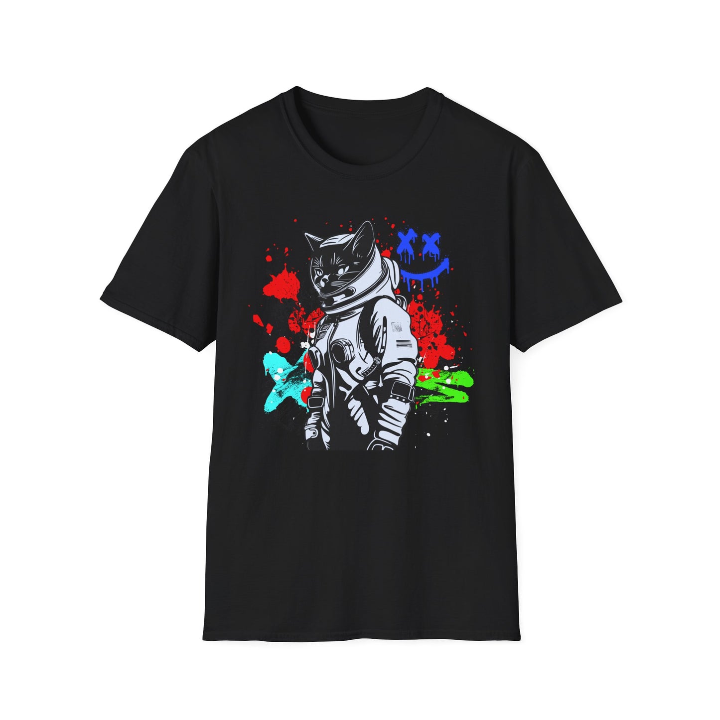 Feline Fury | Colorful Cat Shirt | Cool Teen Shirt | Fashion | Trending | Dope | Cool Design | Birthday Gift | Unisex Softstyle T-Shirt