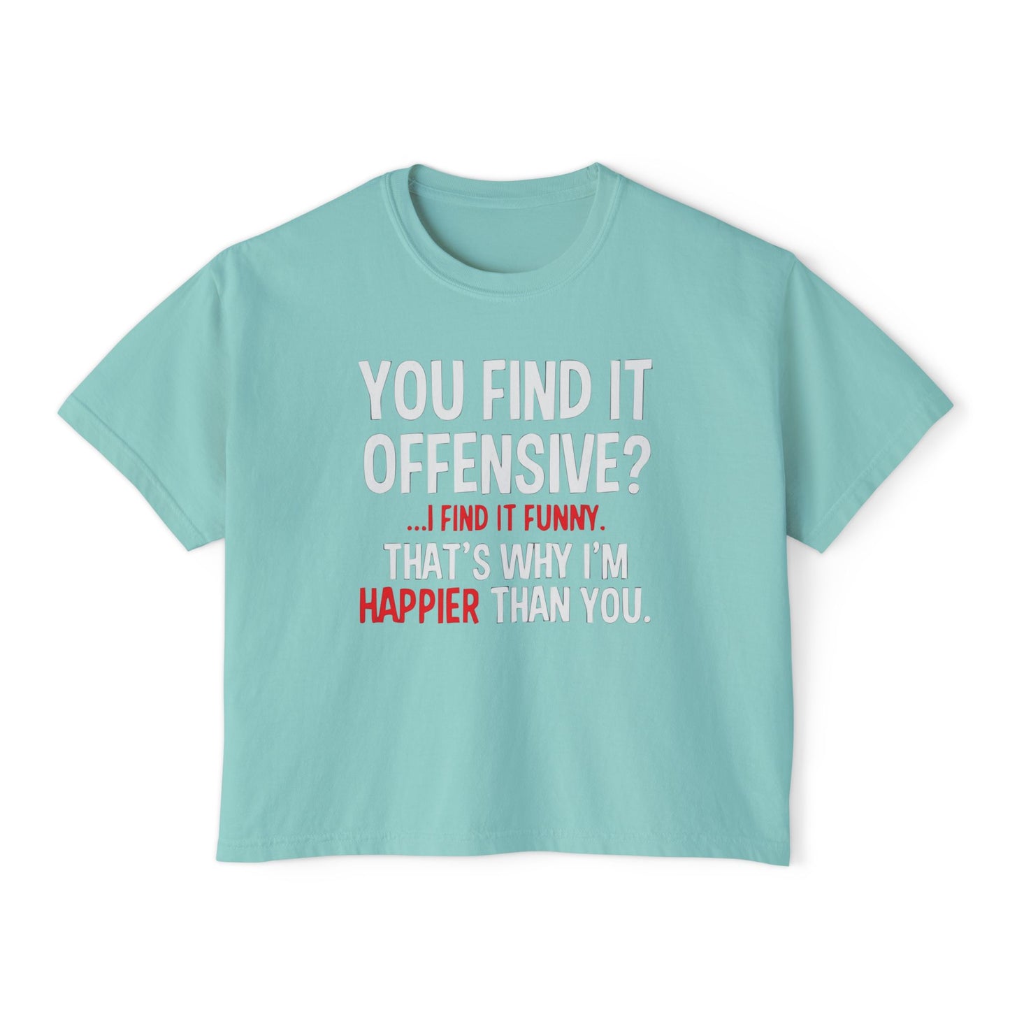 I Find It Funny | Boxy Crop Tee - Trendy Top, Festival Wear, Streetwear, Birthday Gift, Graphic Design Tee