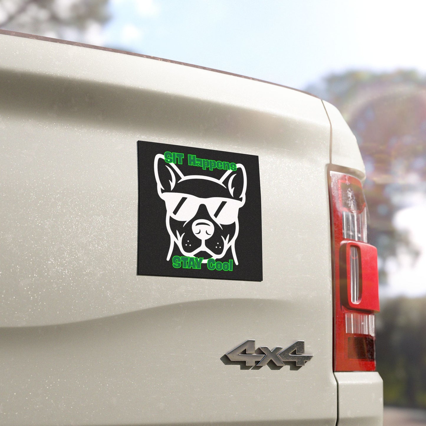 SIT Happens | Funny Dog Car Magnet | Cool Design | Eye Grabber | Car Accessory | Truck Decal | Truck Sticker | Unique Car Decal