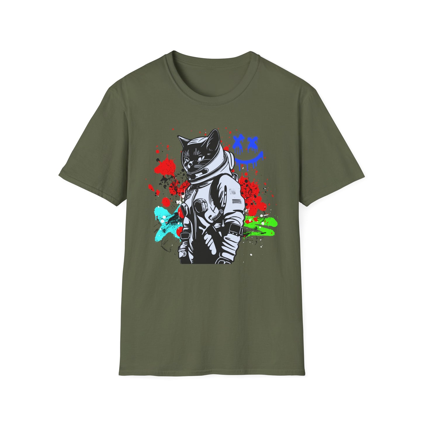 Feline Fury | Colorful Cat Shirt | Cool Teen Shirt | Fashion | Trending | Dope | Cool Design | Birthday Gift | Unisex Softstyle T-Shirt