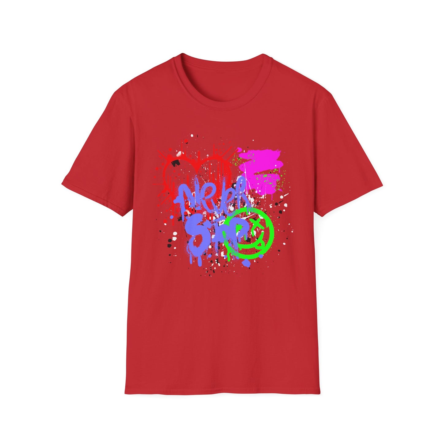 Never Stop | Colorful Kids Shirt | Cool Teen Shirt | Graffiti Fashion | Trending | Cool Design | Birthday Gift | Unisex Softstyle T-Shirt