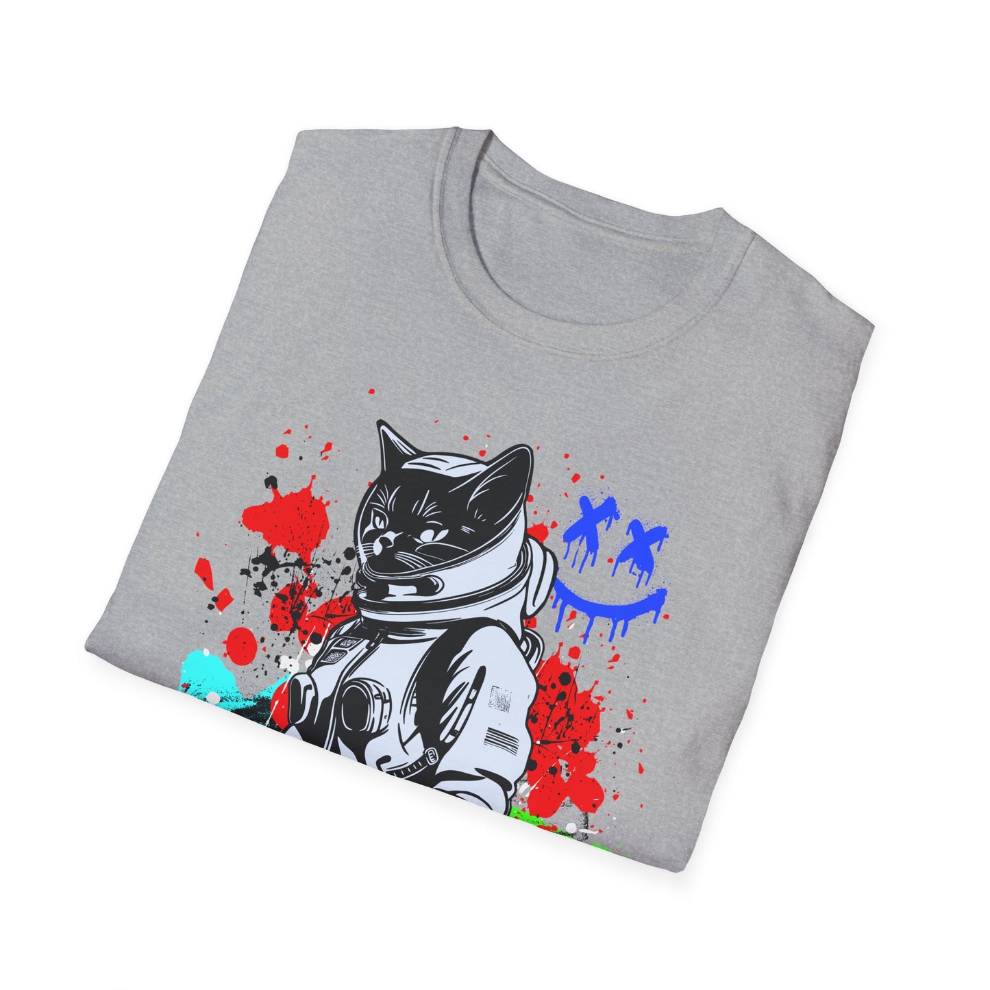 Feline Fury | Colorful Cat Shirt | Cool Teen Shirt | Fashion | Trending | Dope | Cool Design | Birthday Gift | Unisex Softstyle T-Shirt