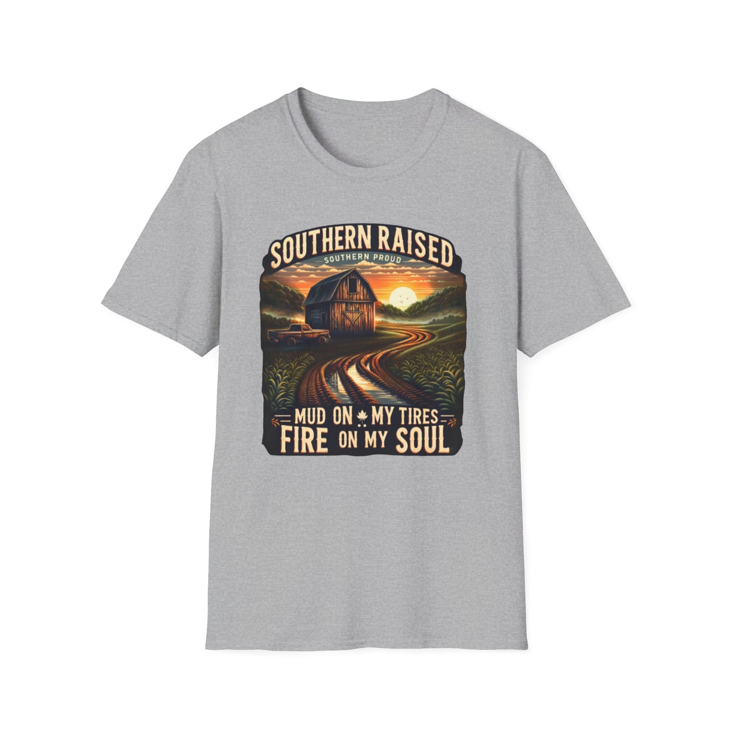 Southern Raised | Proud South Shirt | Adult Clothes | Teen Shirt | Trending | Birthday Gift | Unisex Softstyle T-Shirt