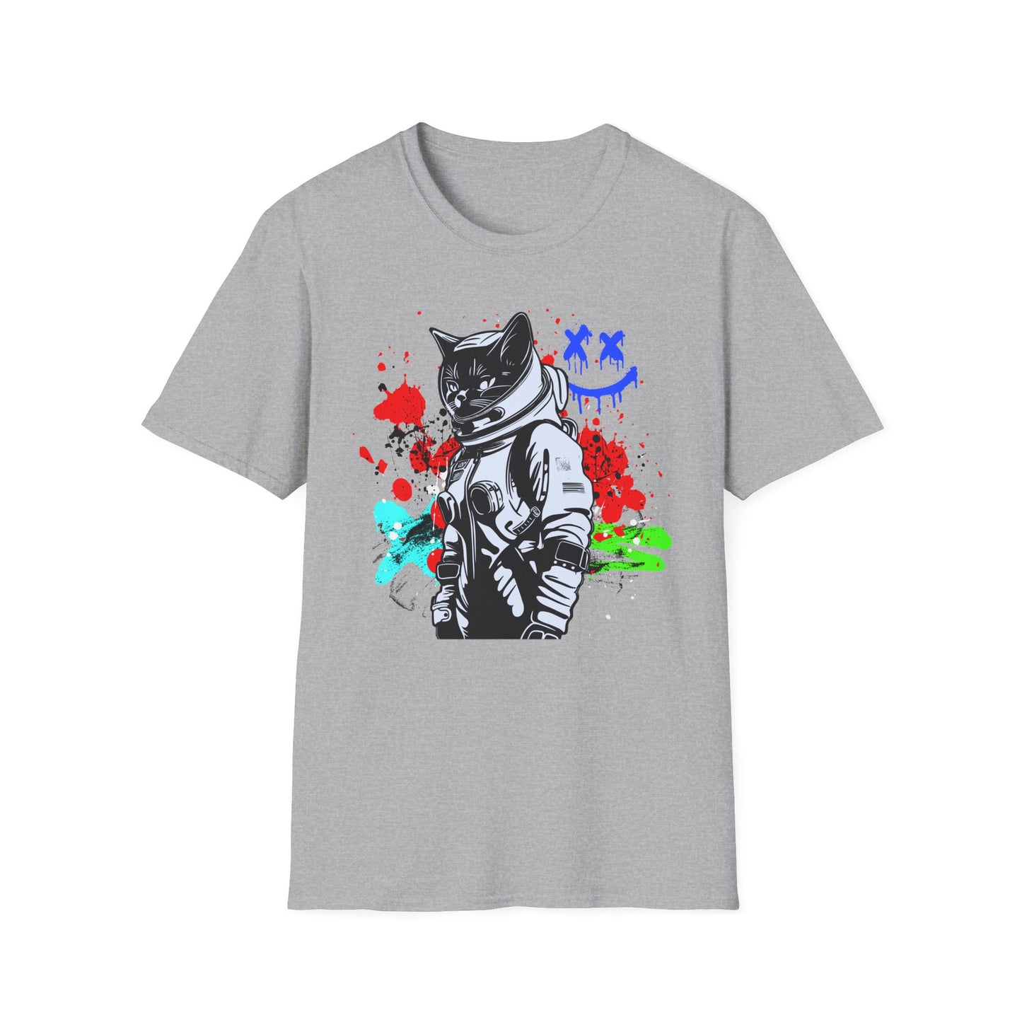 Feline Fury | Colorful Cat Shirt | Cool Teen Shirt | Fashion | Trending | Dope | Cool Design | Birthday Gift | Unisex Softstyle T-Shirt
