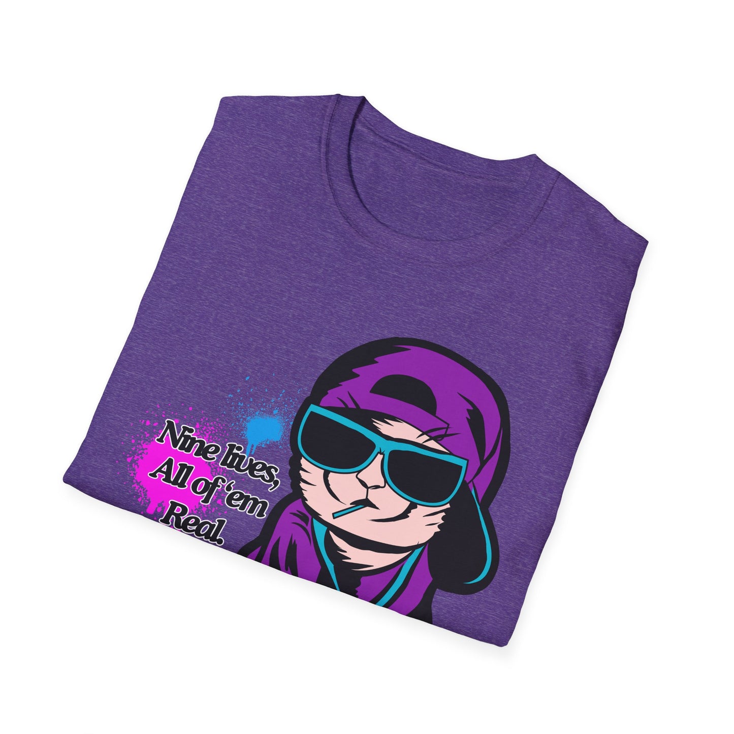 Nine Lives | Cool Cat | Adult Shirt | Teen Clothes | Cool Shirt | Funny Fashion | Trending | Birthday Gift | Unisex Softstyle T-Shirt