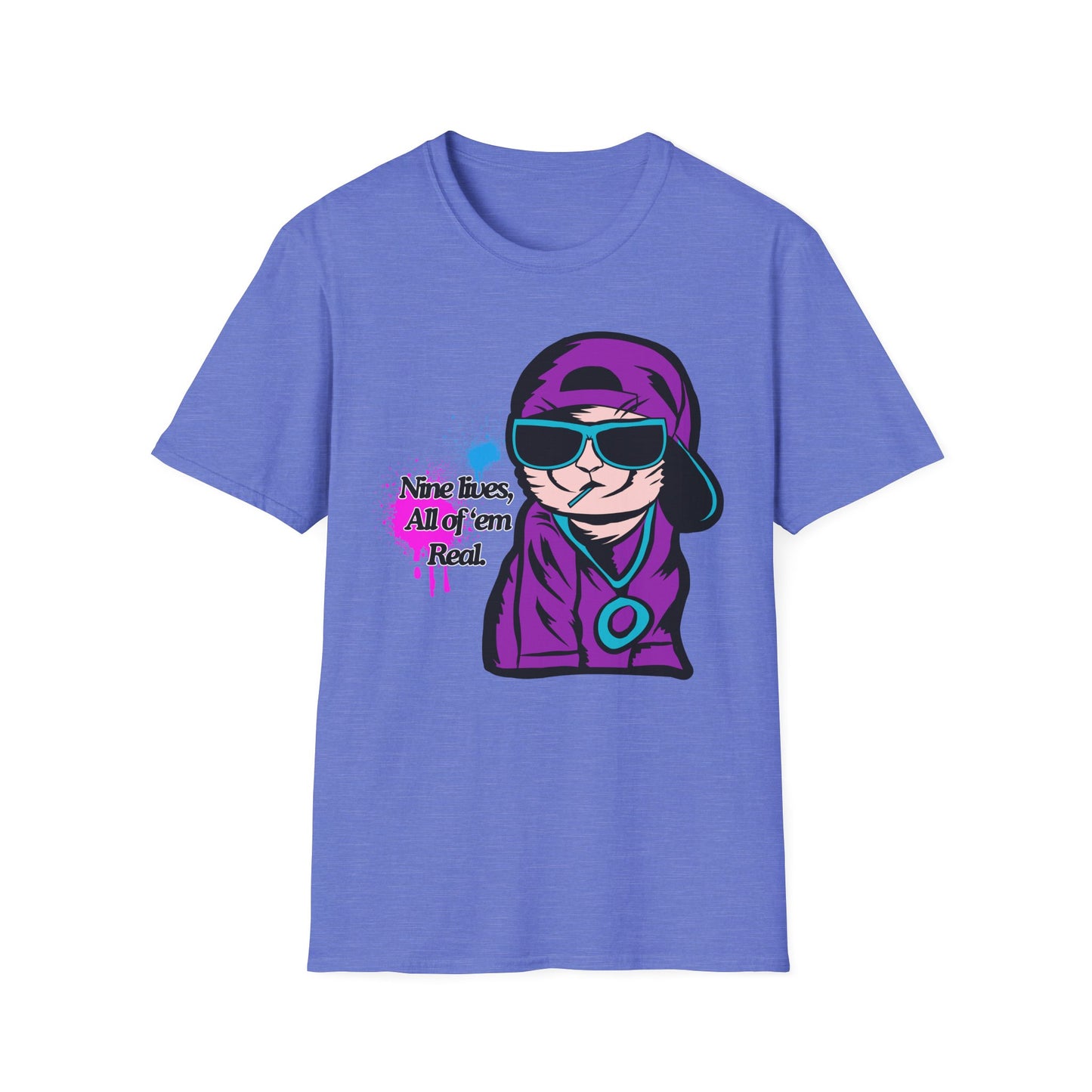 Nine Lives | Cool Cat | Adult Shirt | Teen Clothes | Cool Shirt | Funny Fashion | Trending | Birthday Gift | Unisex Softstyle T-Shirt