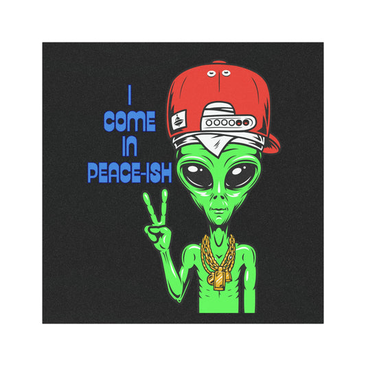 I Come In Peace | Funny Alien Car Magnet | Cool Design | Eye Grabber | Car Accessory | Truck Decal | Truck Sticker | Unique Car Decal