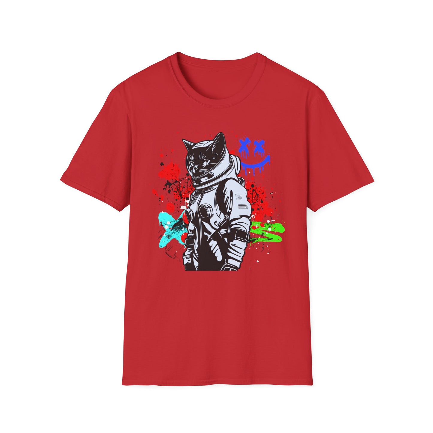 Feline Fury | Colorful Cat Shirt | Cool Teen Shirt | Fashion | Trending | Dope | Cool Design | Birthday Gift | Unisex Softstyle T-Shirt