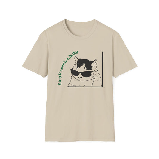 Stay Pawsitive | Funny Shirt | Fashion | Trending | Cool Design | Cat Lover | Birthday Gift | Unisex Softstyle T-Shirt