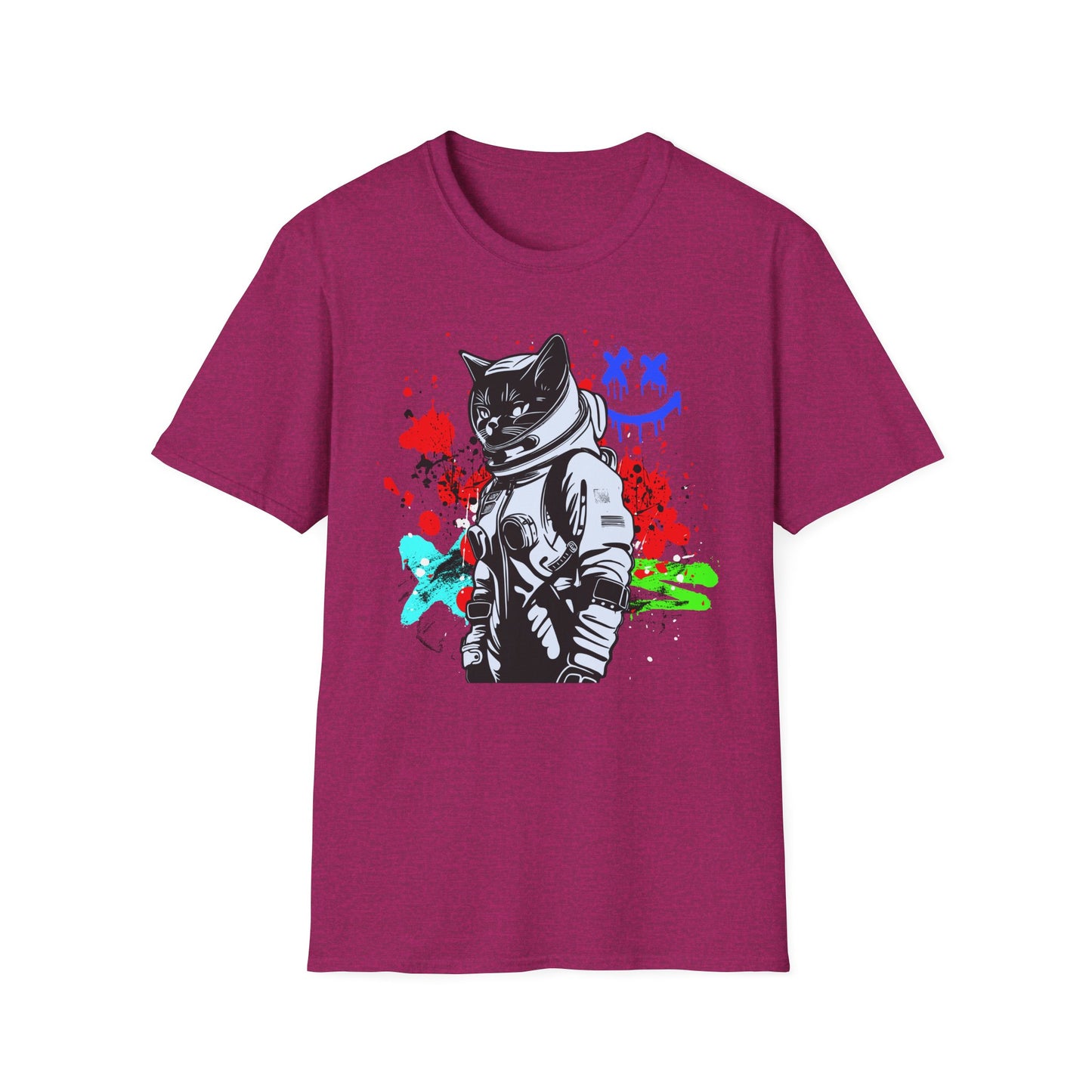 Feline Fury | Colorful Cat Shirt | Cool Teen Shirt | Fashion | Trending | Dope | Cool Design | Birthday Gift | Unisex Softstyle T-Shirt