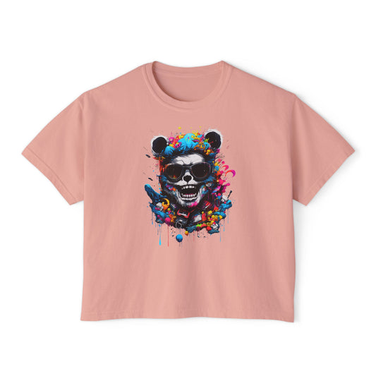 Bear Wit Me | Boxy Crop Tee - Trendy Casual Top, Festival Wear, Streetwear, Birthday Gift, Graphic Design Tee