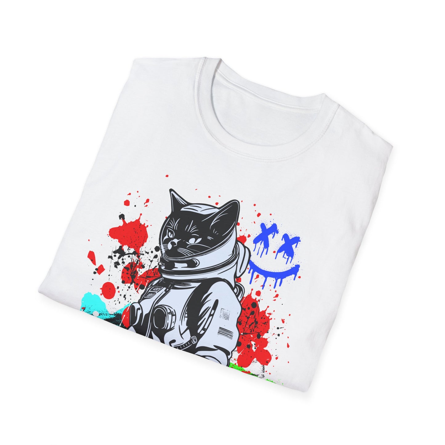Feline Fury | Colorful Cat Shirt | Cool Teen Shirt | Fashion | Trending | Dope | Cool Design | Birthday Gift | Unisex Softstyle T-Shirt