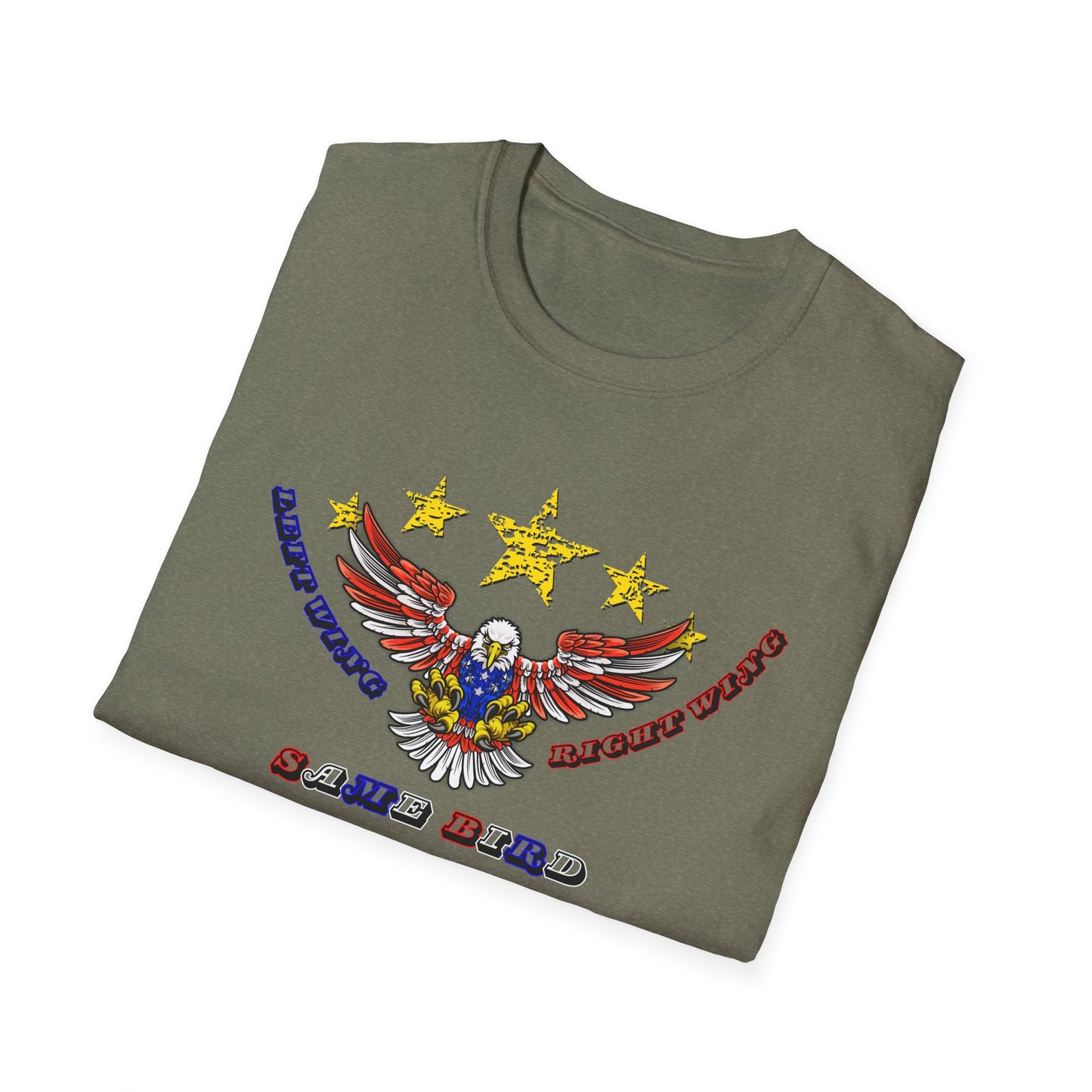Left Wing Right Wing Same Bird | America | Cool Shirt | Fashion | Trending | Cool Design | Birthday Gift | Unisex Softstyle T-Shirt