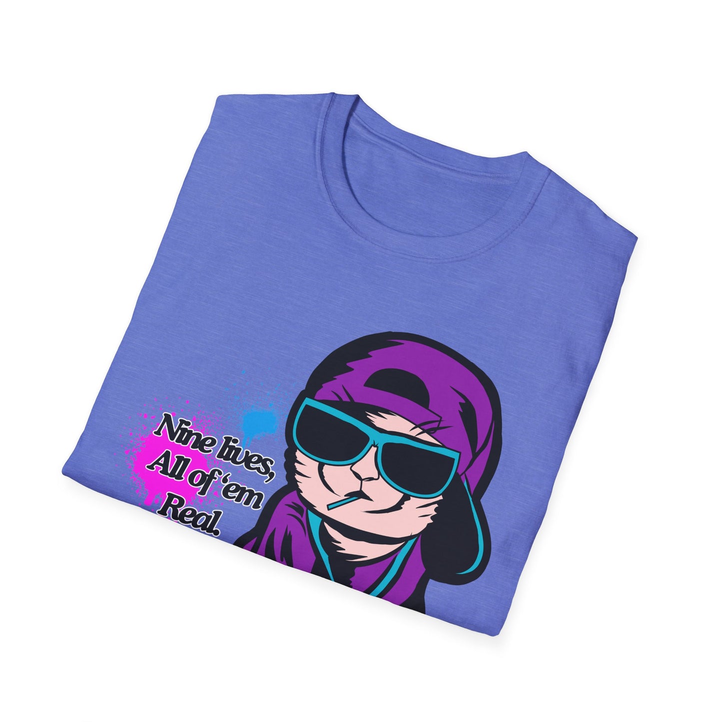 Nine Lives | Cool Cat | Adult Shirt | Teen Clothes | Cool Shirt | Funny Fashion | Trending | Birthday Gift | Unisex Softstyle T-Shirt