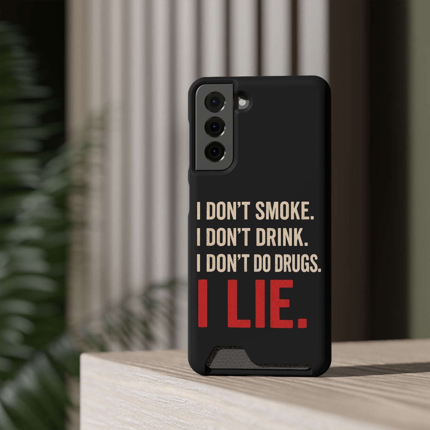 I Lie | Funny Impact-Resistant Phone Case With Card Holder | iPhone Samsung Models