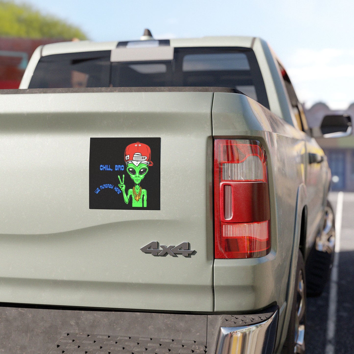 Chill Alien Funny Car Magnet | Cool Design | Eye Grabber | Car Accessory | Truck Decal | Truck Sticker | Unique Car Decal