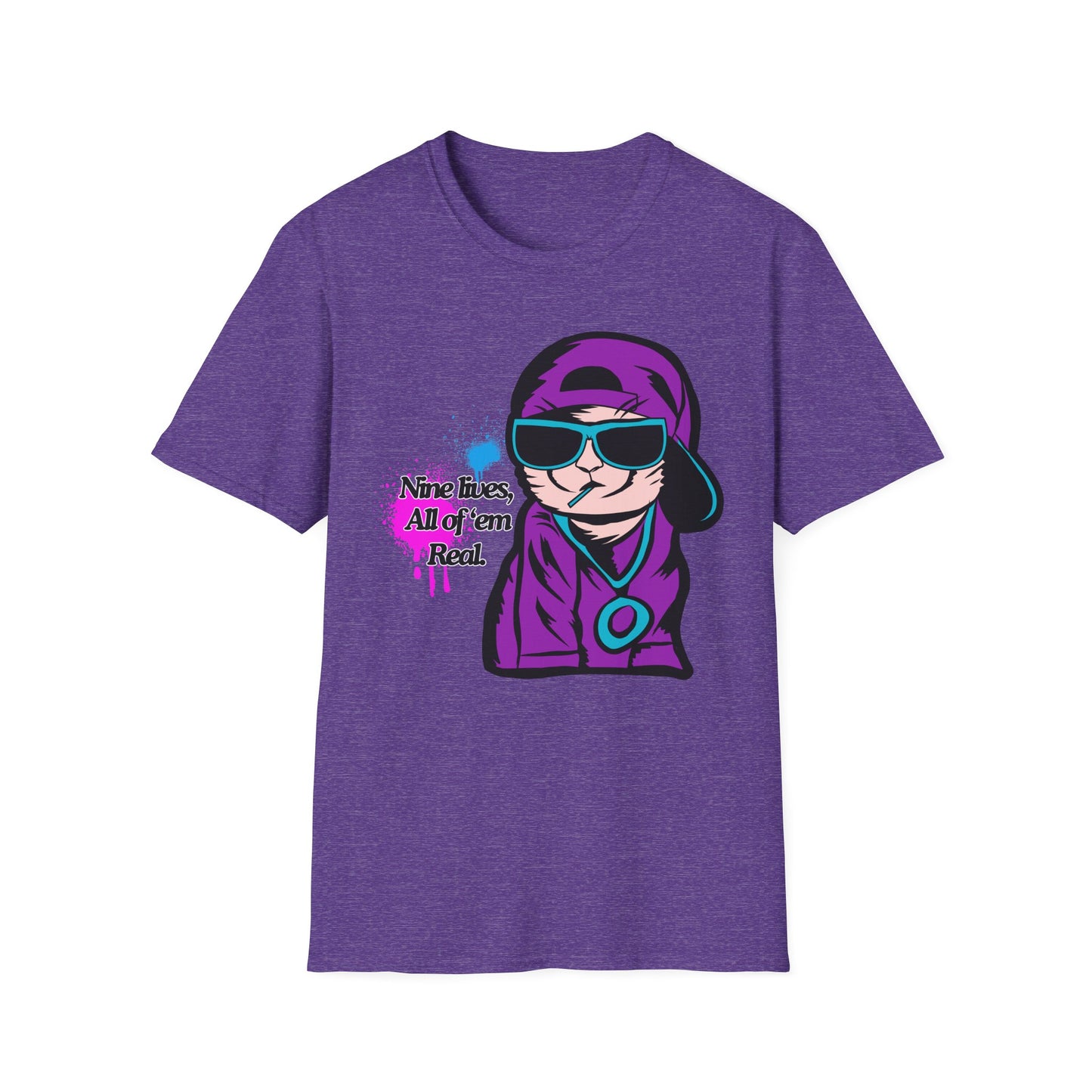 Nine Lives | Cool Cat | Adult Shirt | Teen Clothes | Cool Shirt | Funny Fashion | Trending | Birthday Gift | Unisex Softstyle T-Shirt