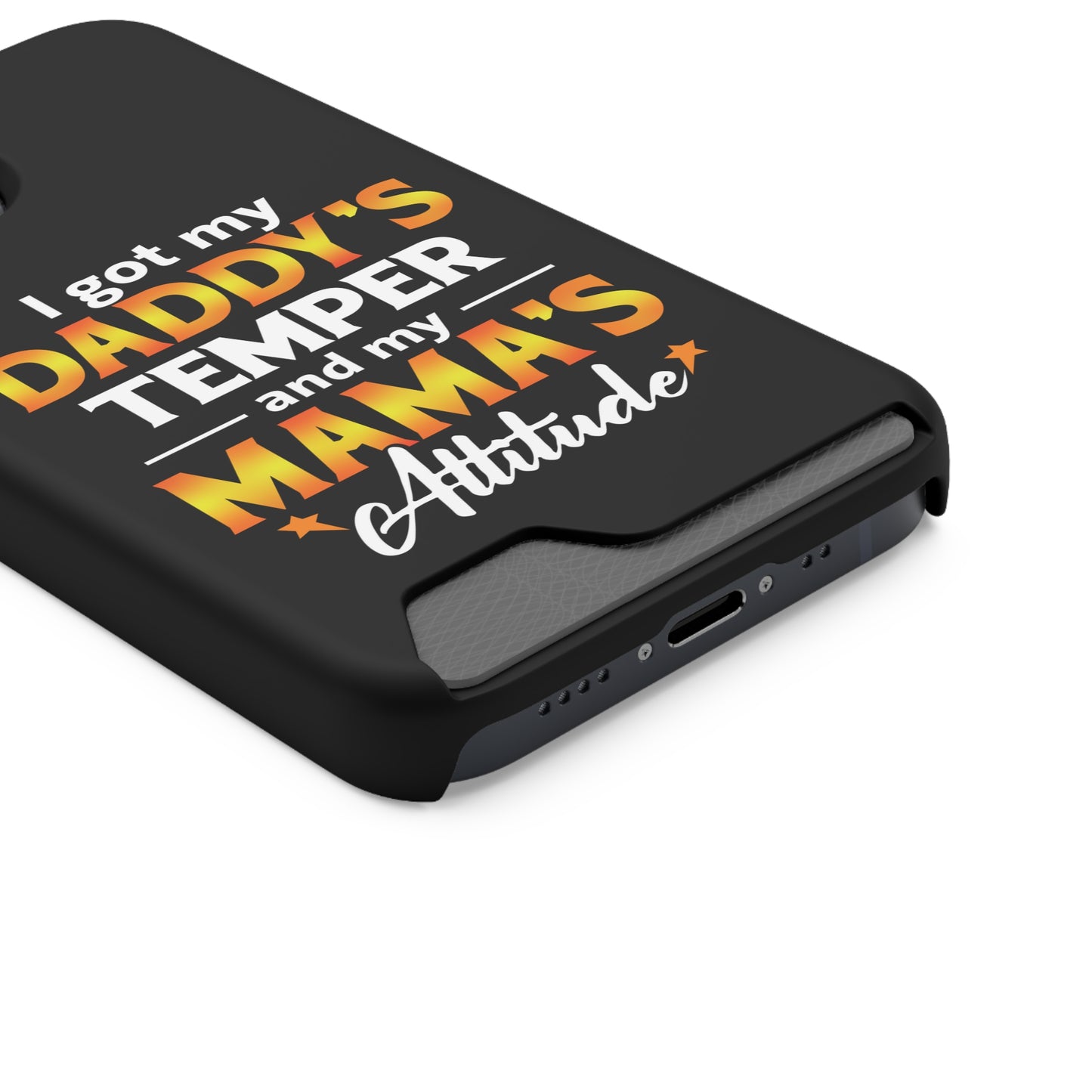 Daddy's Temper | Impact-Resistant Phone Case With Card Holder | iPhone Samsung Models