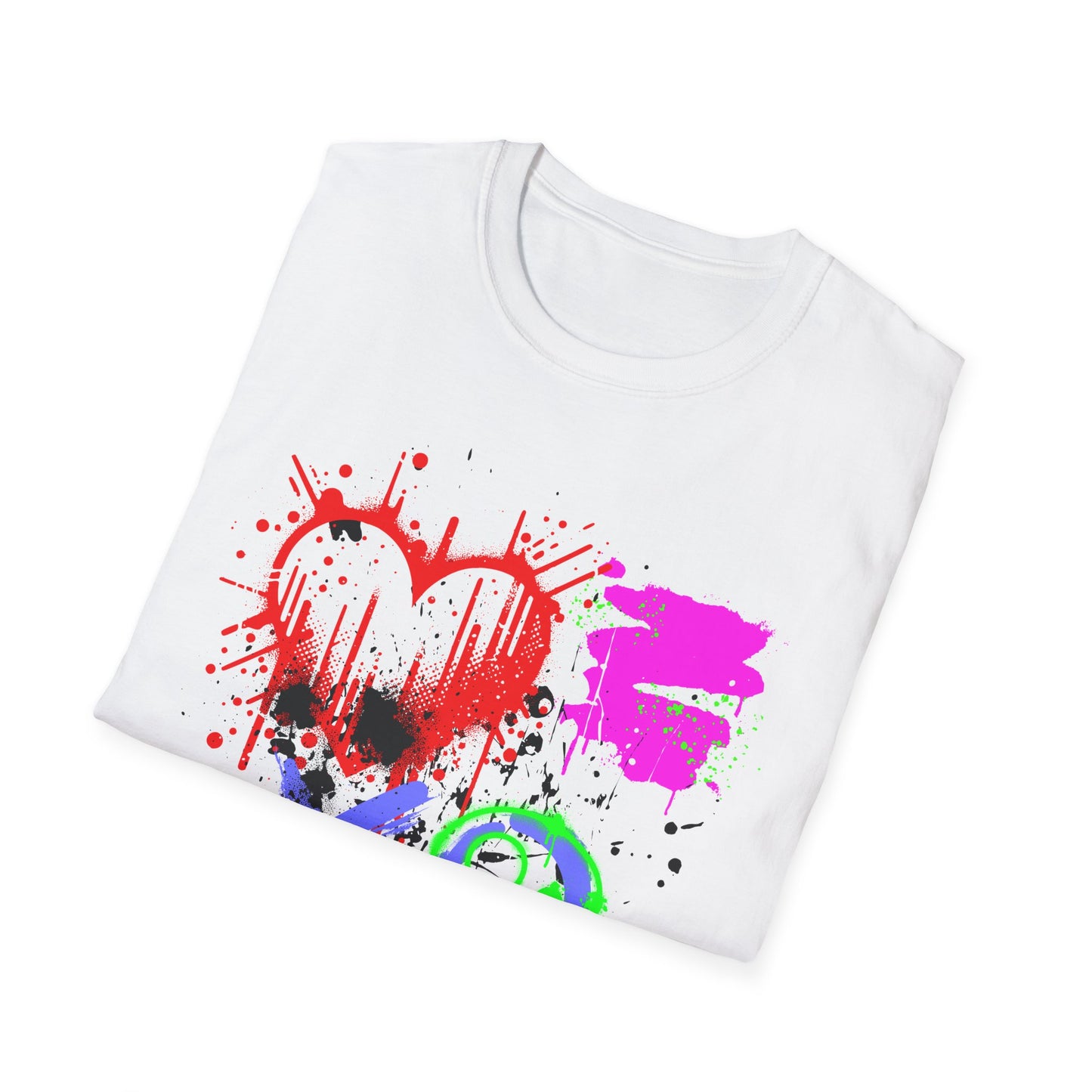 XOXO Heart Shirt | Colorful Kids Shirt | Cool Teen Shirt | Graffiti Fashion | Trending | Dope | Birthday Gift | Unisex Softstyle T-Shirt