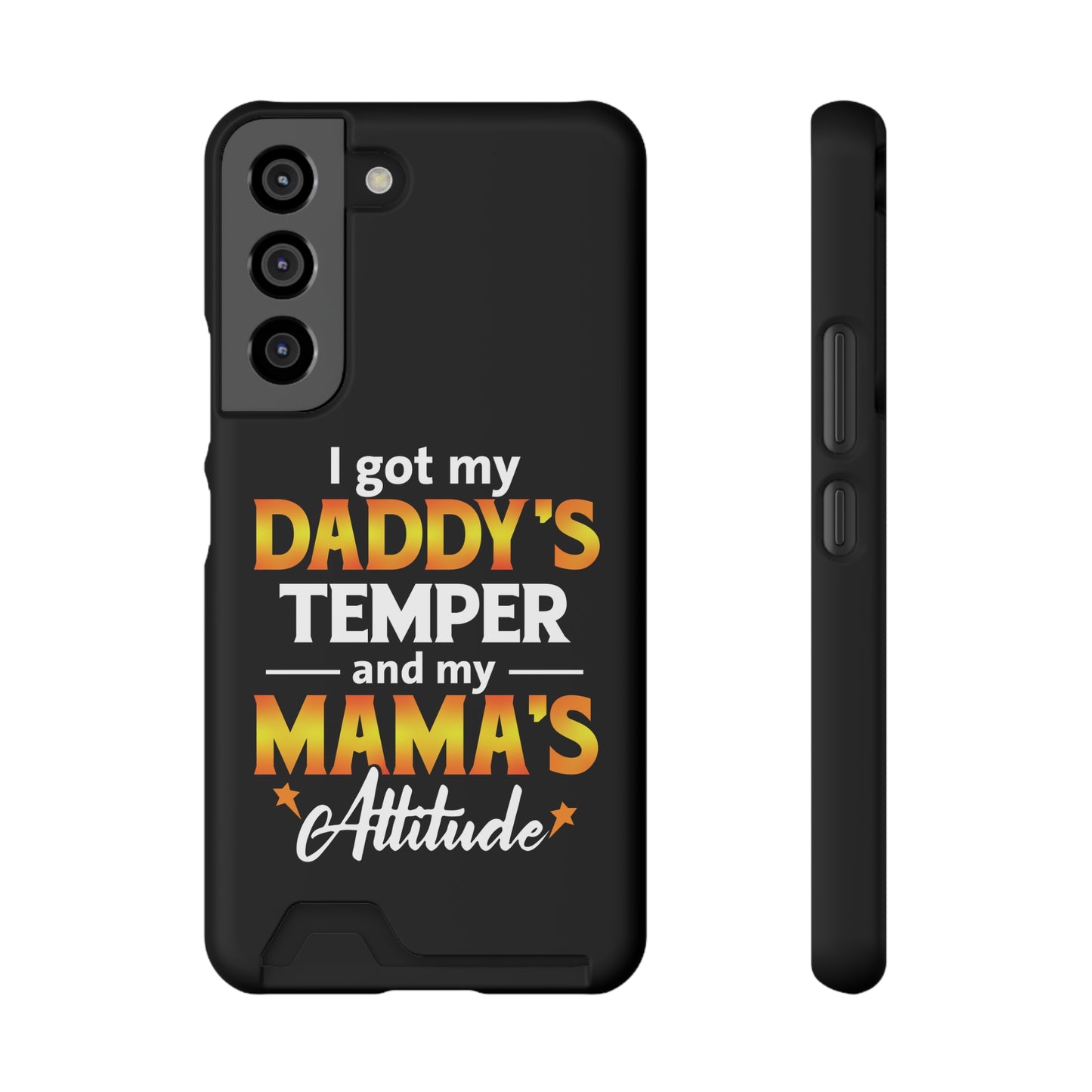 Daddy's Temper | Impact-Resistant Phone Case With Card Holder | iPhone Samsung Models