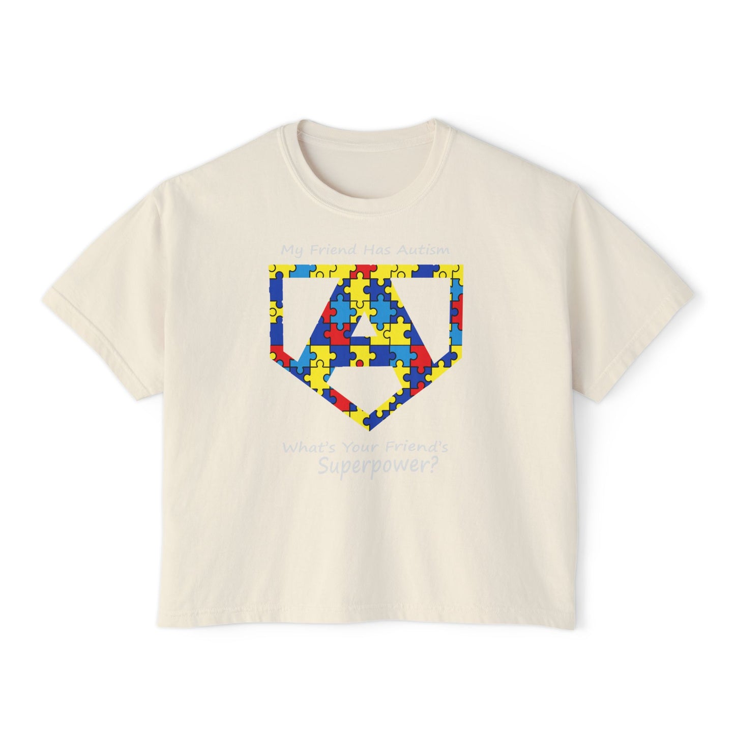 What's Your Friend's Superpower | Boxy Crop Tee - Trendy Casual Top, Festival Wear, Streetwear, Birthday Gift, Graphic Design Tee