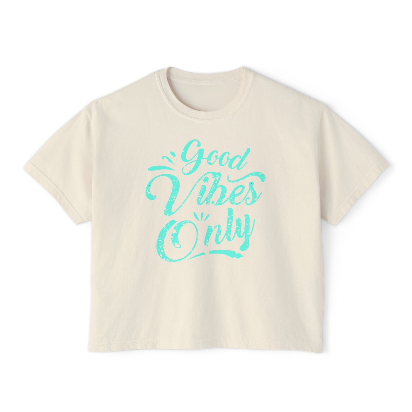 Good Vibes Only | Boxy Crop Tee - Trendy Casual Top, Festival Wear, Streetwear, Birthday Gift, Graphic Design Tee