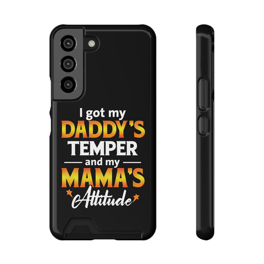 Daddy's Temper | Impact-Resistant Phone Case With Card Holder | iPhone Samsung Models