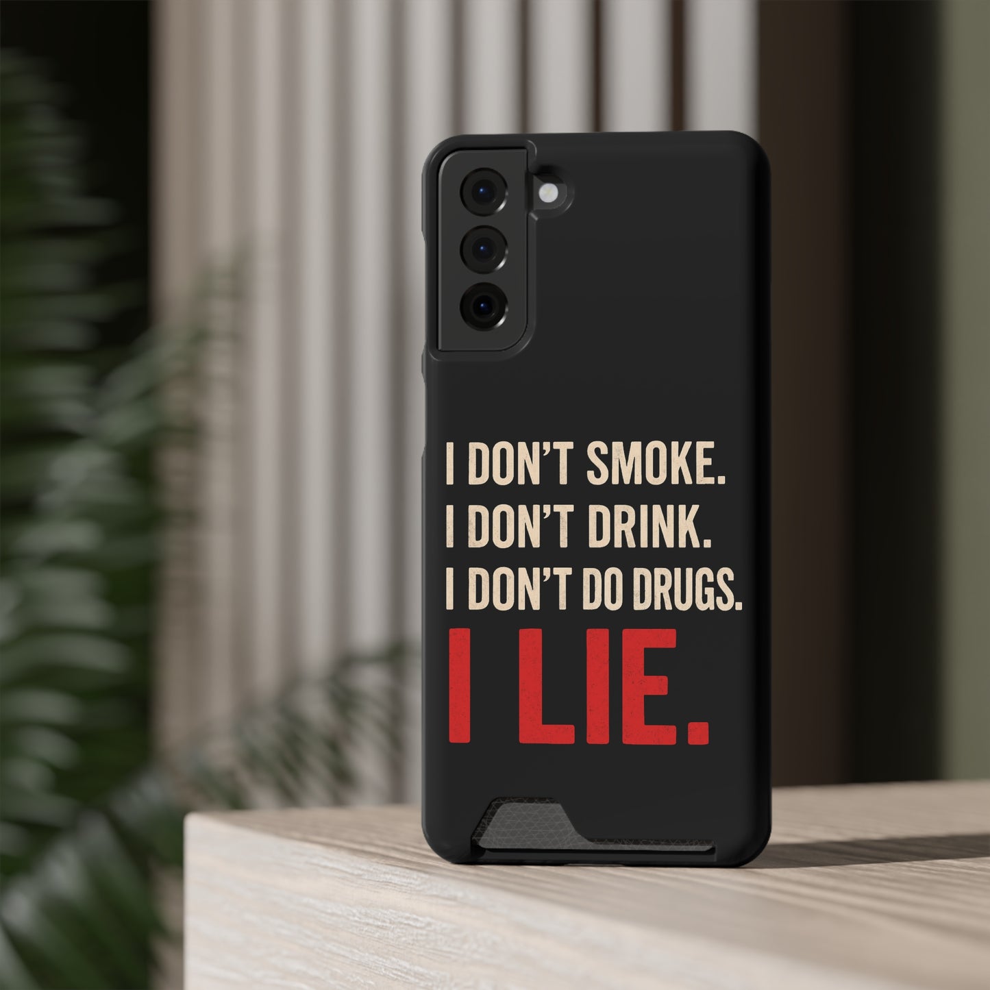 I Lie | Funny Impact-Resistant Phone Case With Card Holder | iPhone Samsung Models