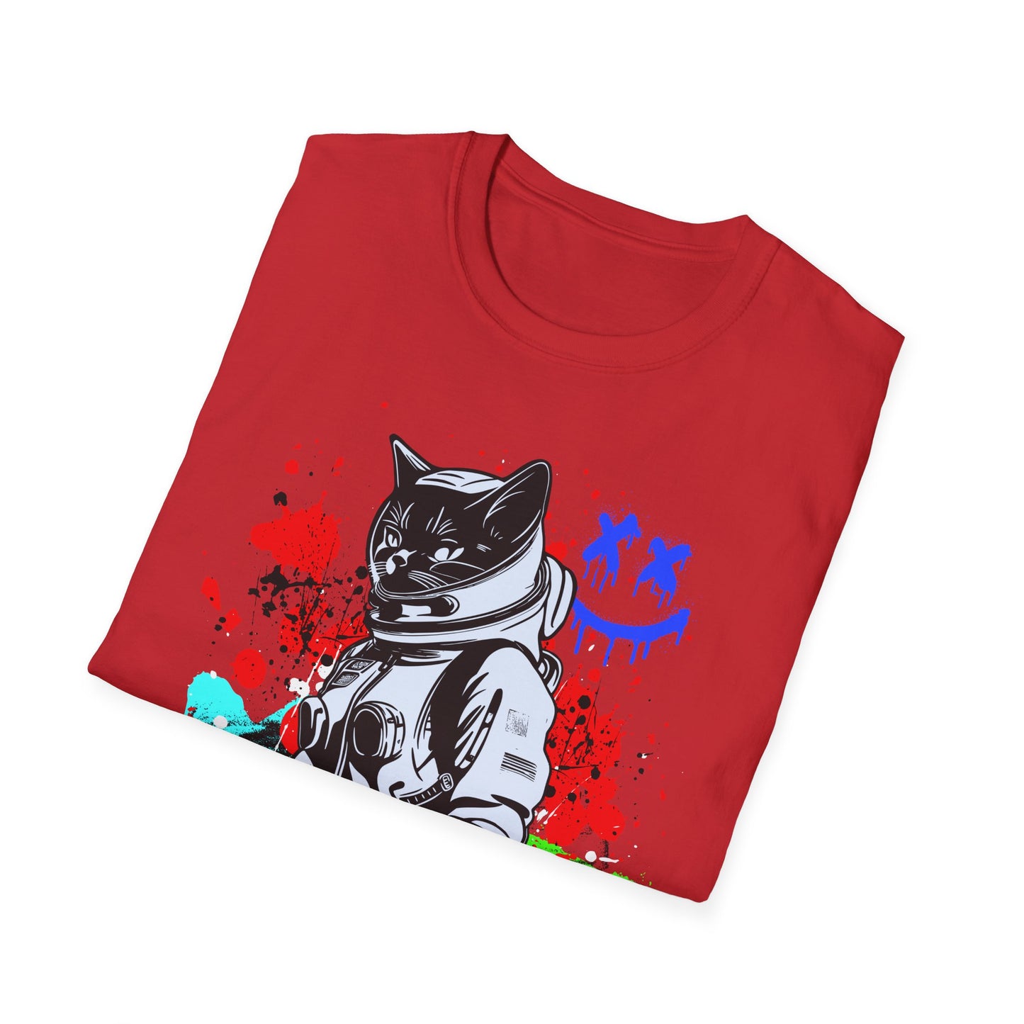 Feline Fury | Colorful Cat Shirt | Cool Teen Shirt | Fashion | Trending | Dope | Cool Design | Birthday Gift | Unisex Softstyle T-Shirt