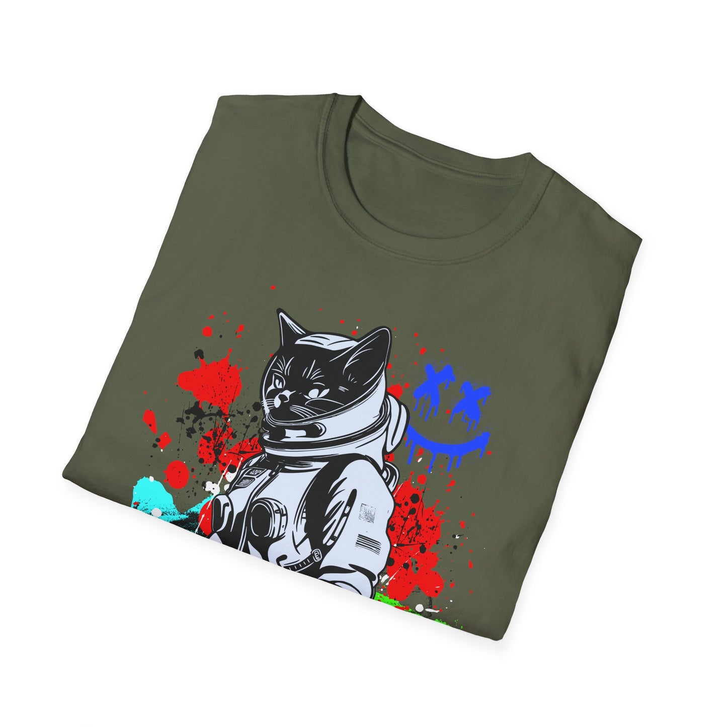 Feline Fury | Colorful Cat Shirt | Cool Teen Shirt | Fashion | Trending | Dope | Cool Design | Birthday Gift | Unisex Softstyle T-Shirt