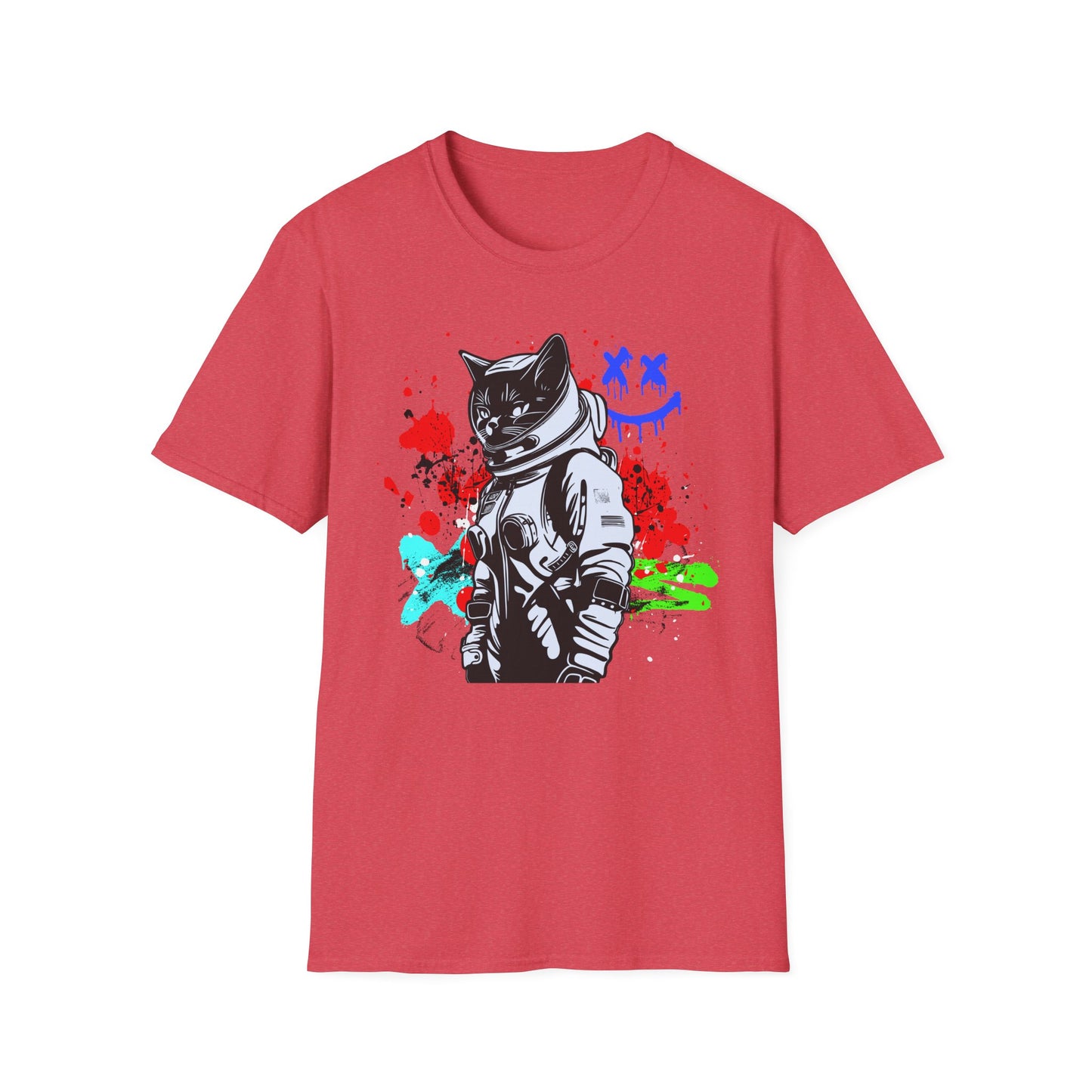 Feline Fury | Colorful Cat Shirt | Cool Teen Shirt | Fashion | Trending | Dope | Cool Design | Birthday Gift | Unisex Softstyle T-Shirt