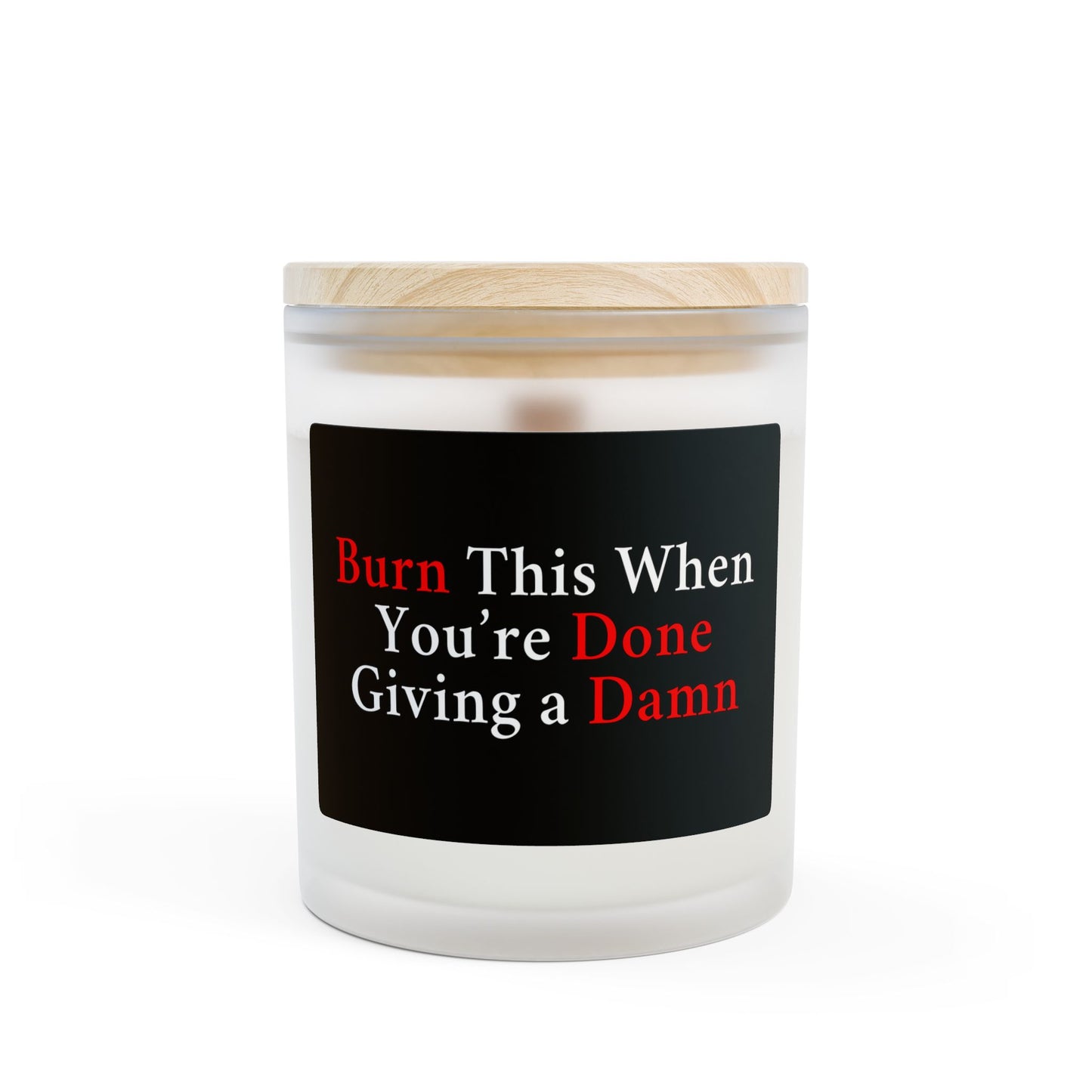 Done Giving a Damn | Frosted Glass Soy Candle, Relaxation Gift, Self-Care, Home Decor, Funny Candle