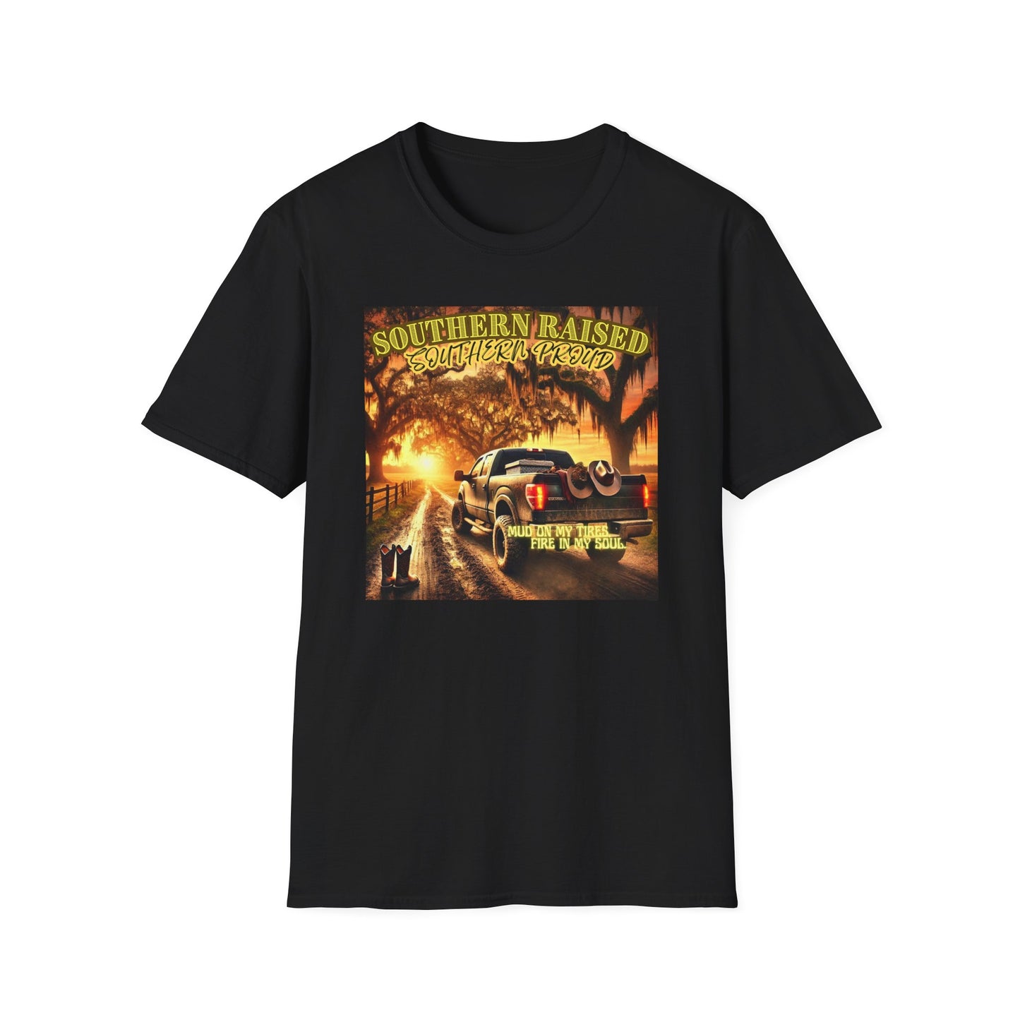 Southern Raised Southern Proud | The South Shirt | Adult Clothes | Teen Shirt | Trending | Birthday Gift | Unisex Softstyle T-Shirt